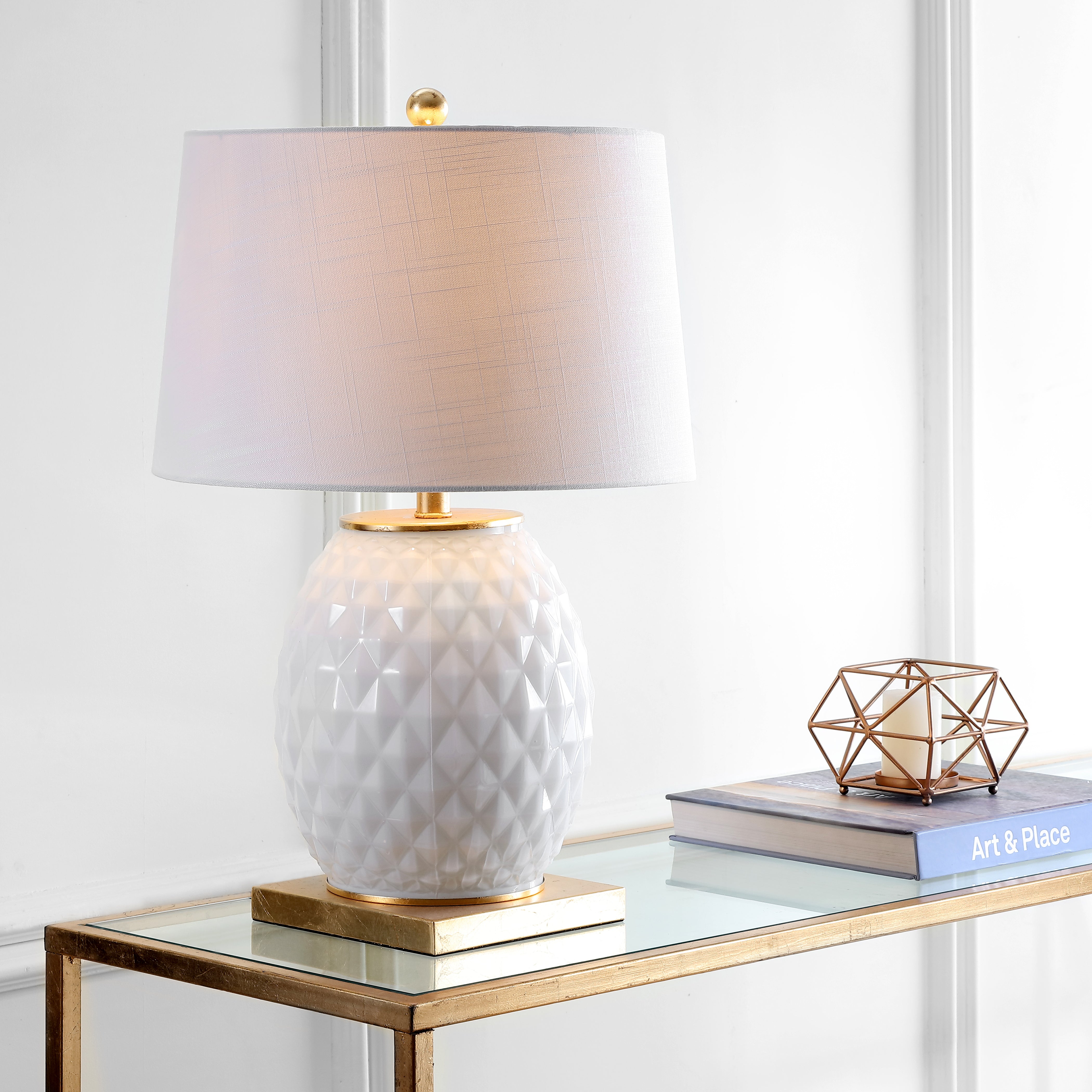 Diamond LED Glass/Metal Table Lamp