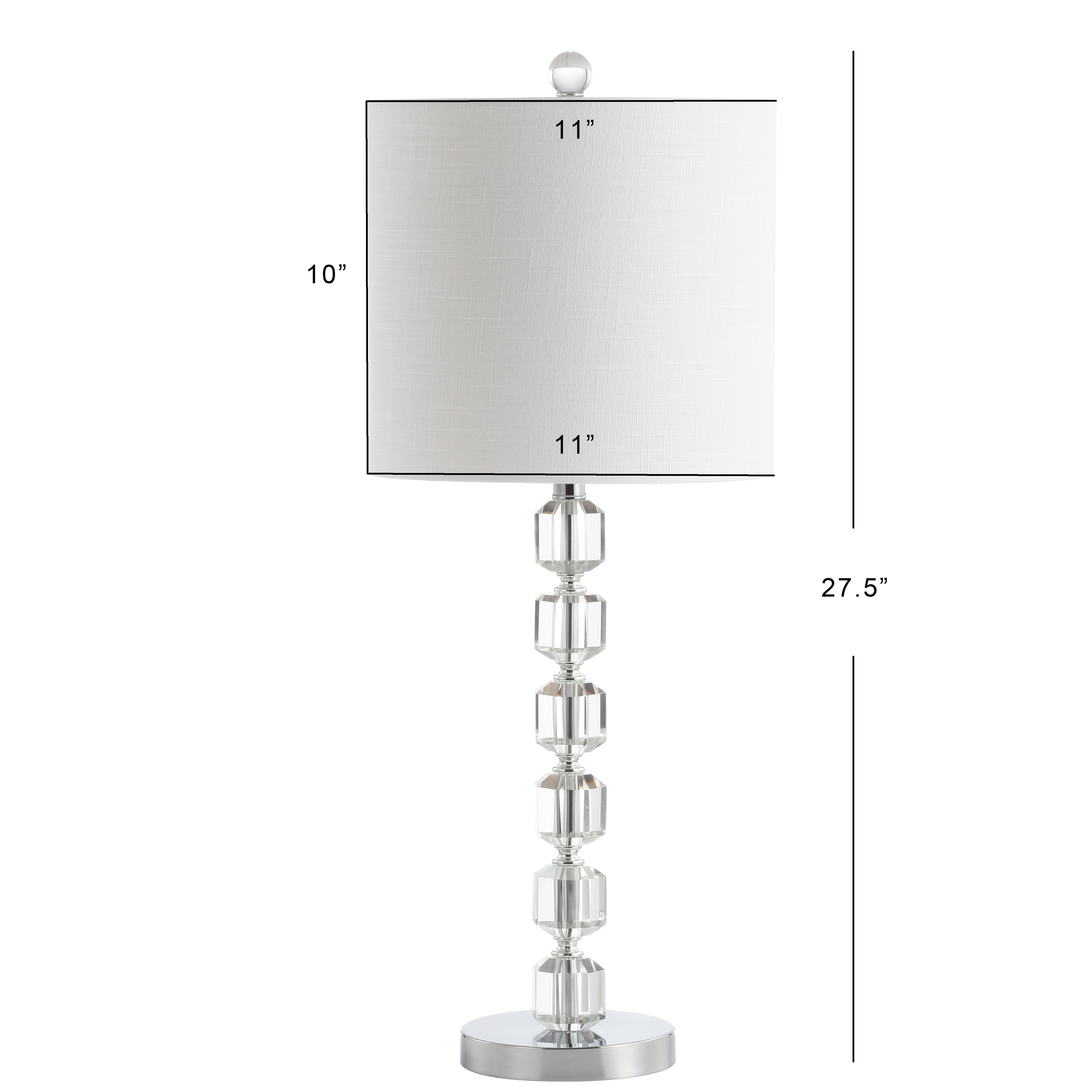 Cary Modern Stacked Crystal/Metal LED Table Lamp