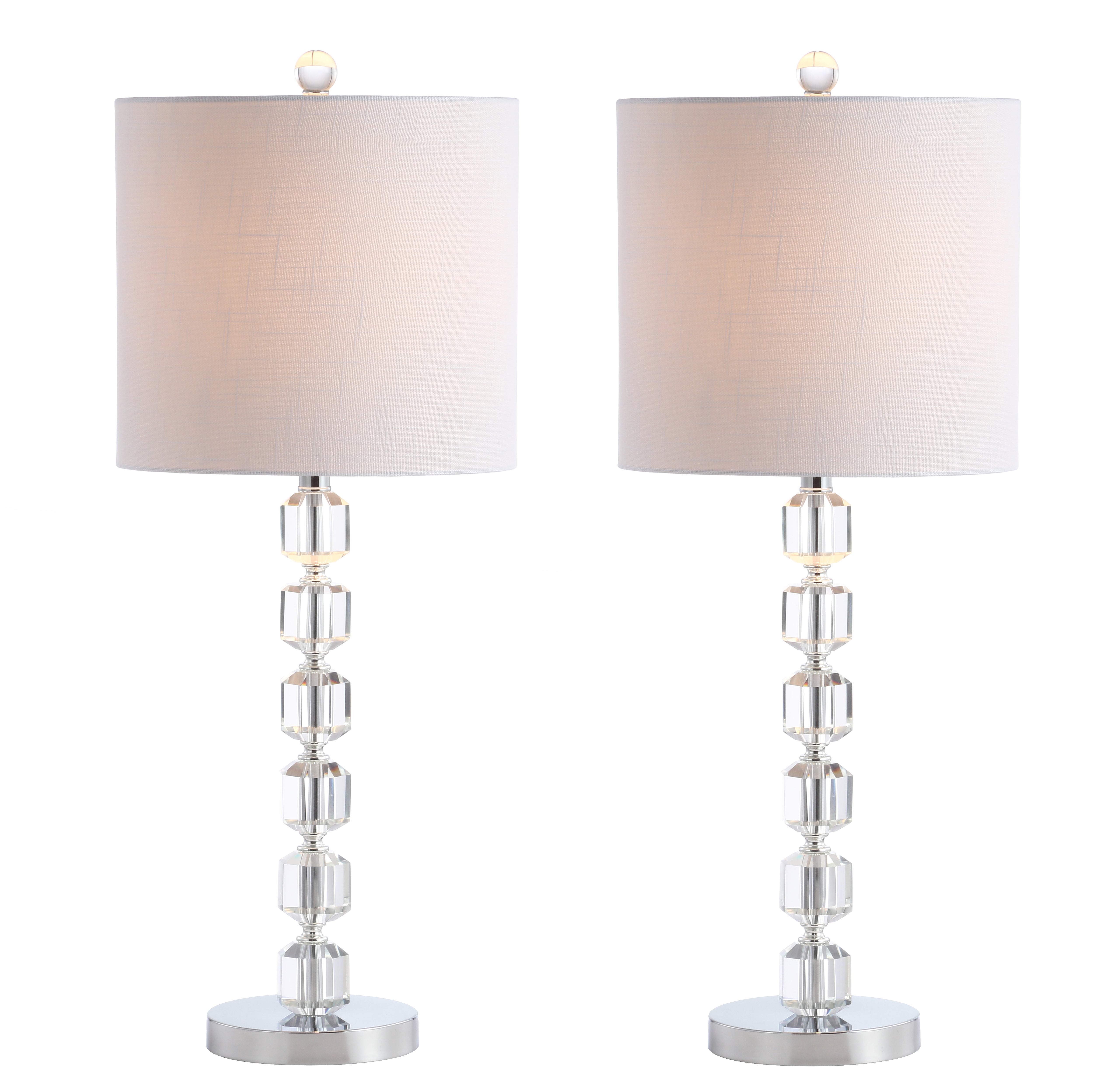 Cary Modern Stacked Crystal/Metal LED Table Lamp