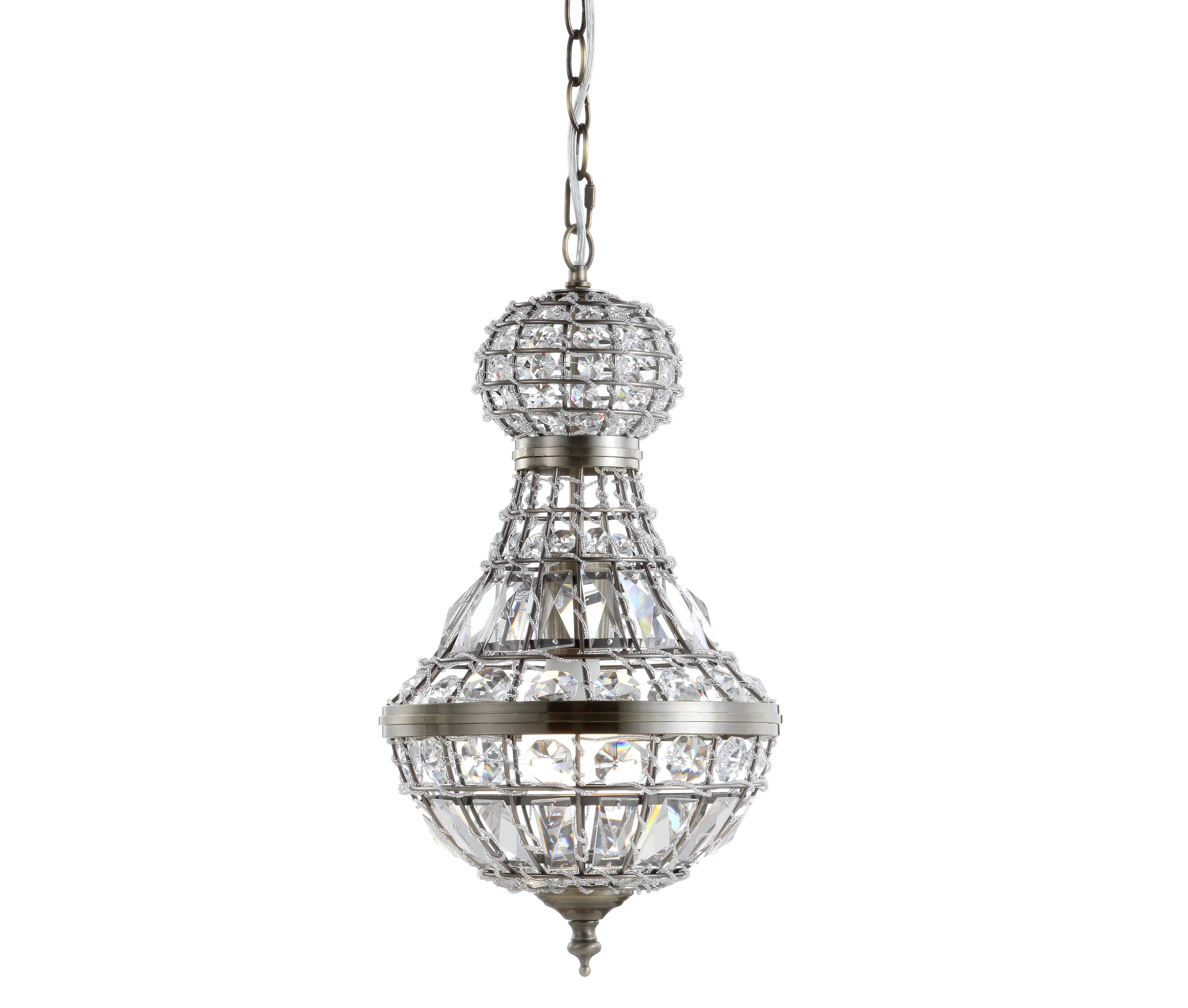 Regina Crystal/Metal Empire LED Pendant