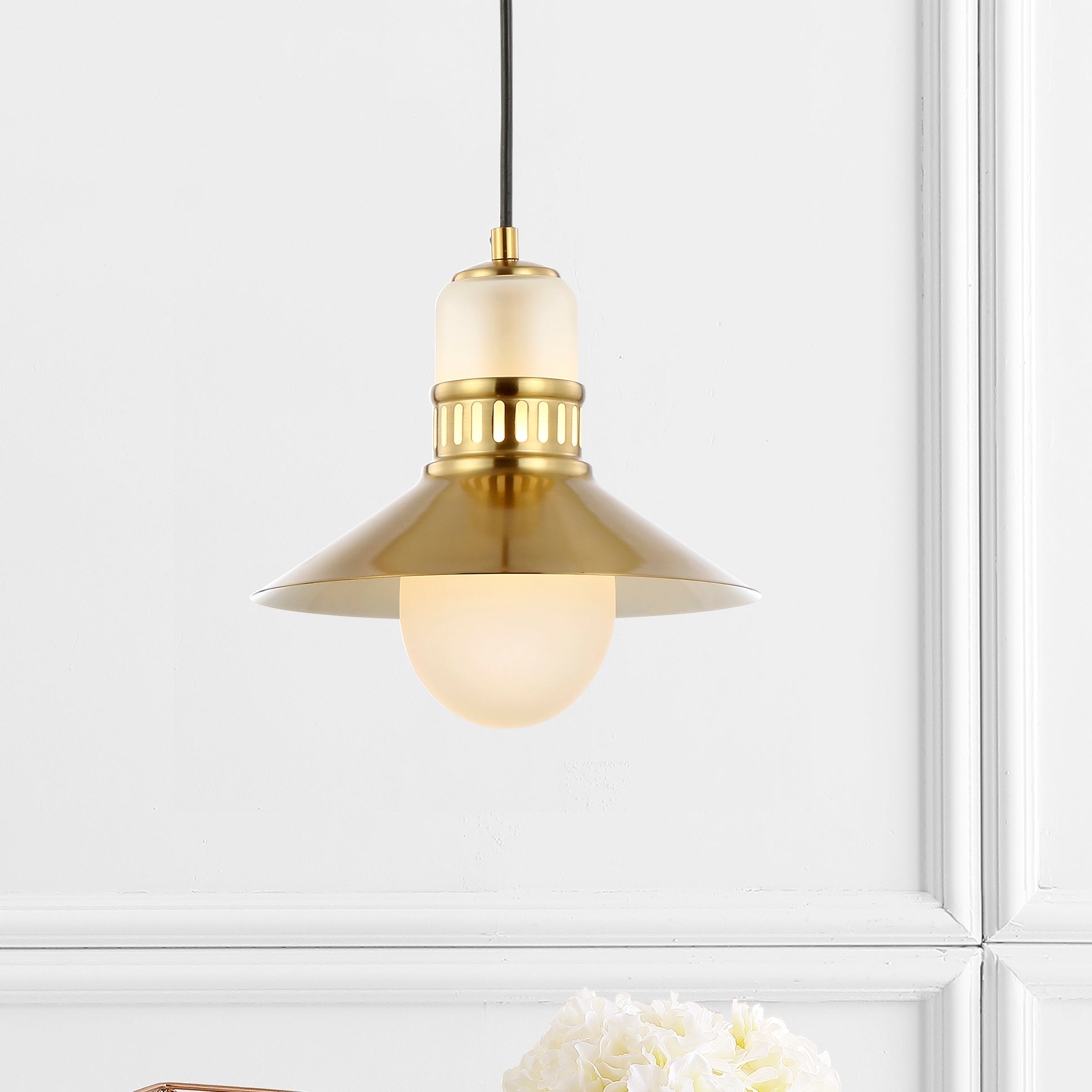 Colin Adjustable Iron/Glass Retro Hurricane LED Pendant