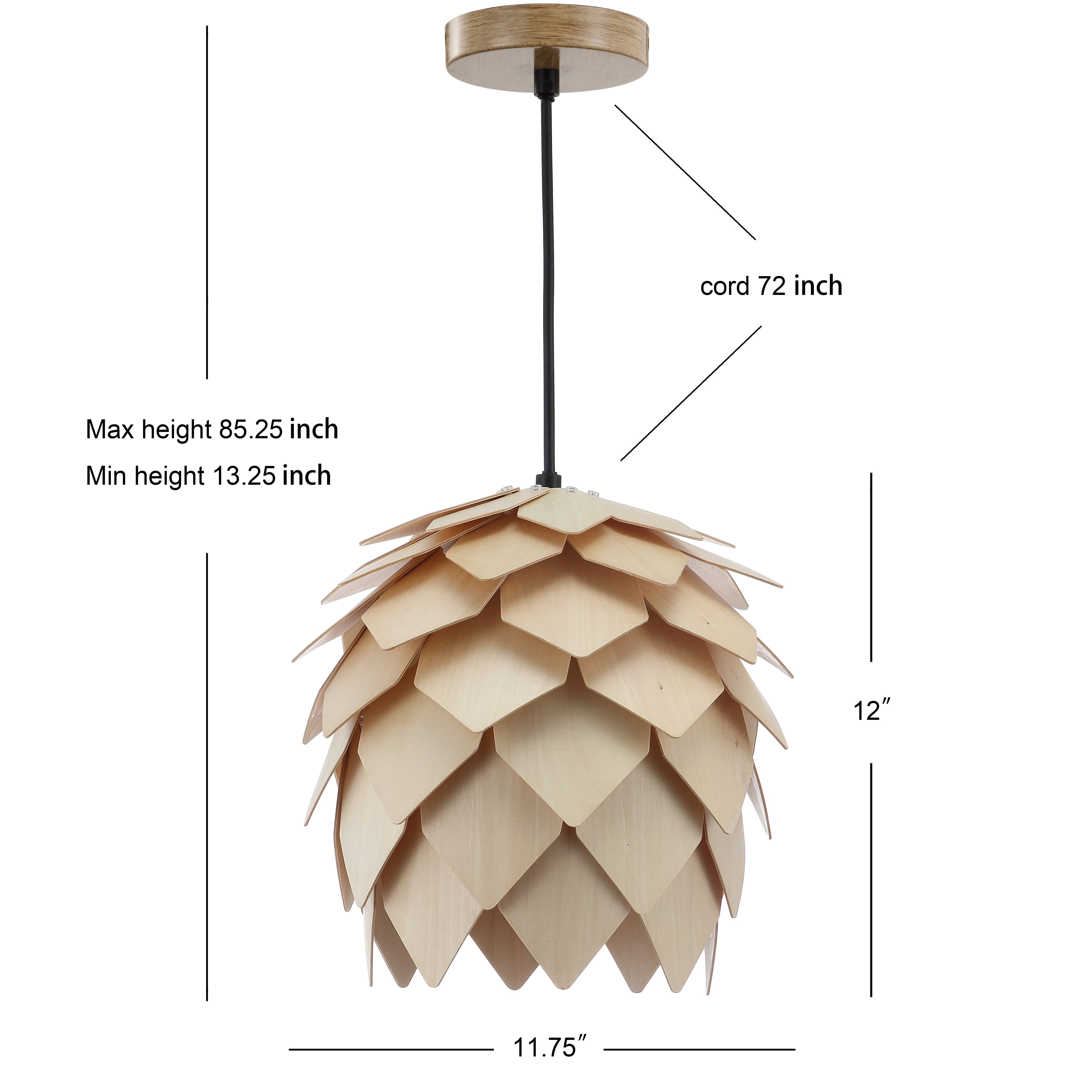 Simon Pinecone Wood LED Pendant