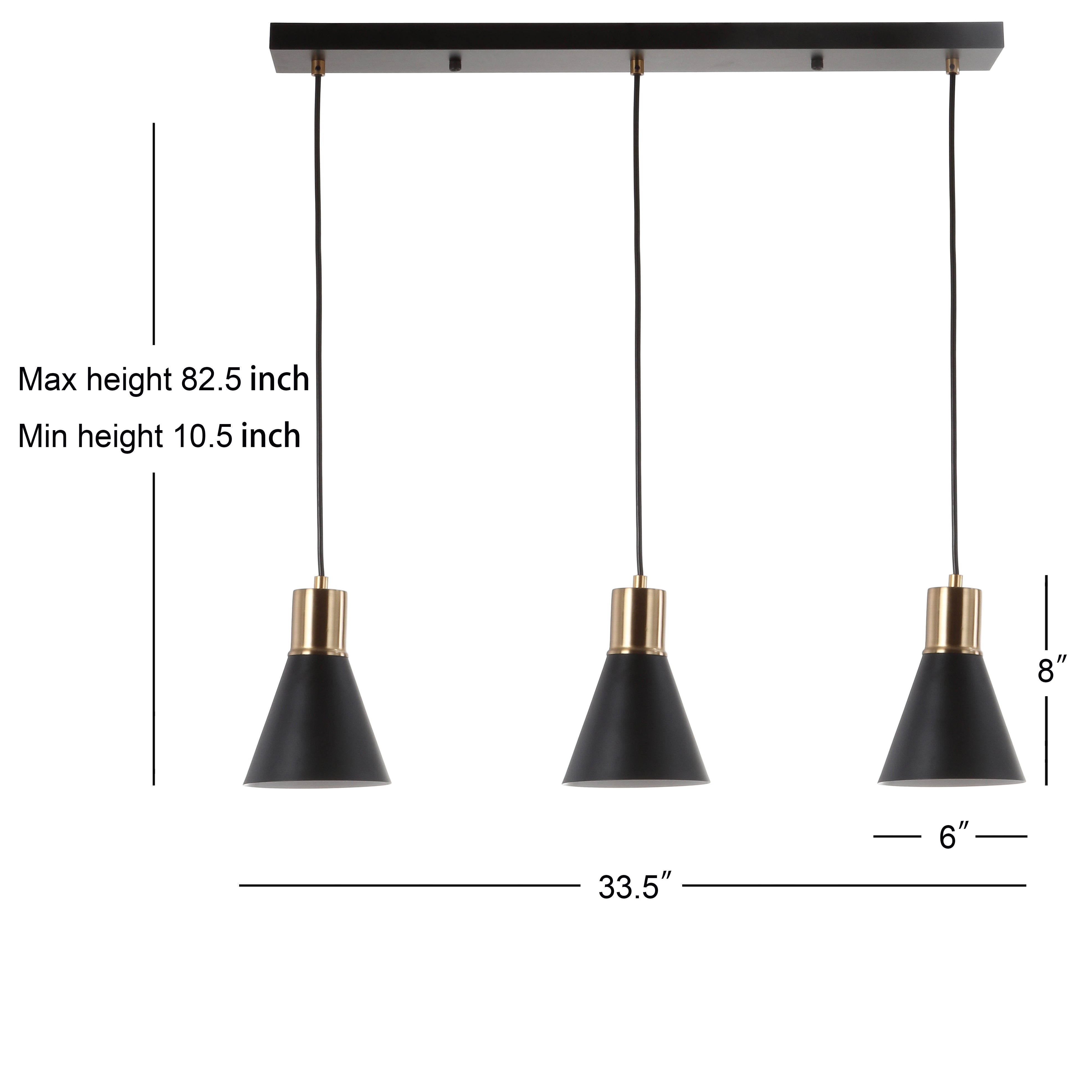 Apollo 3-Light Mid-Century Modern Iron Adjustable Linear LED Pendant