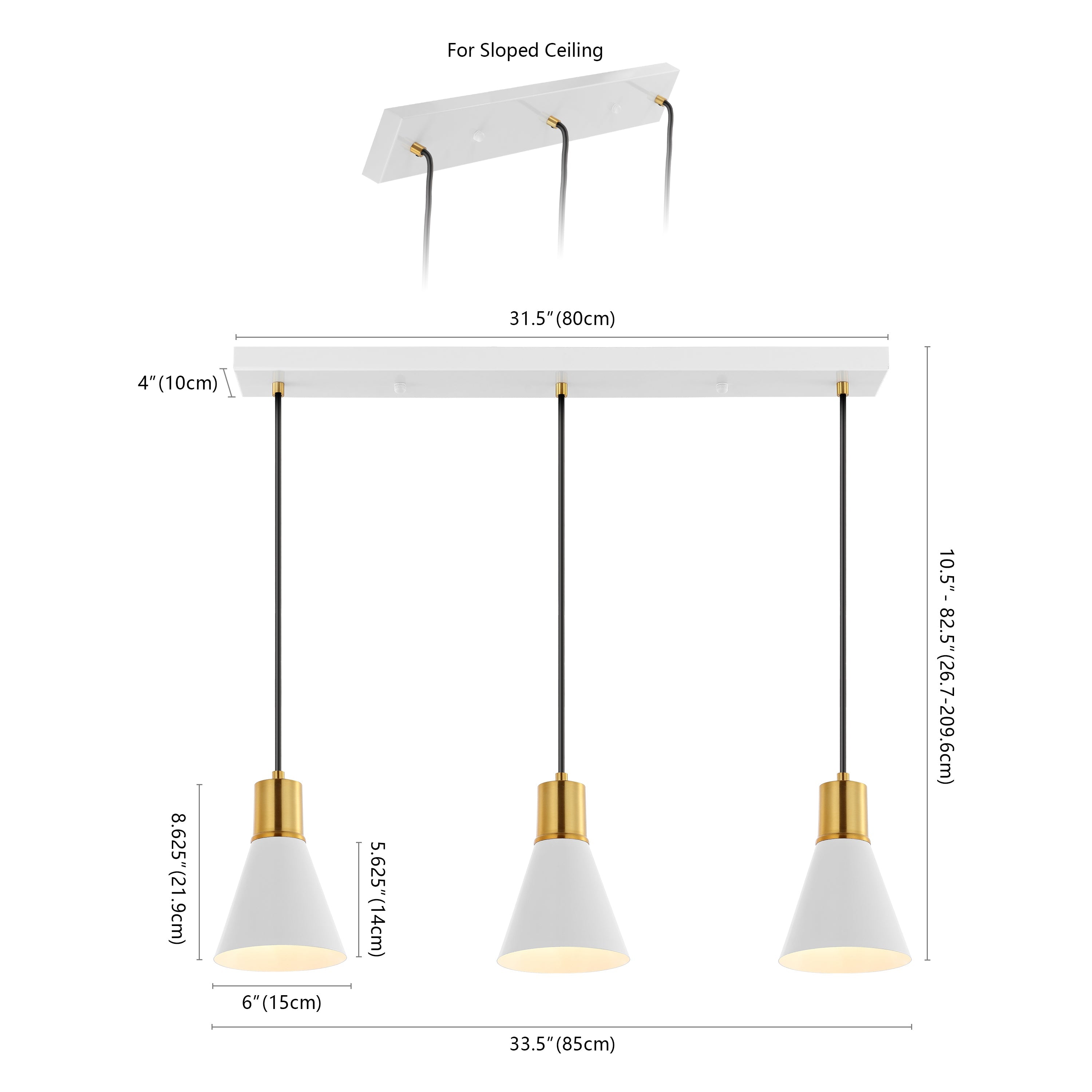 Apollo 3-Light Mid-Century Modern Iron Adjustable Linear LED Pendant