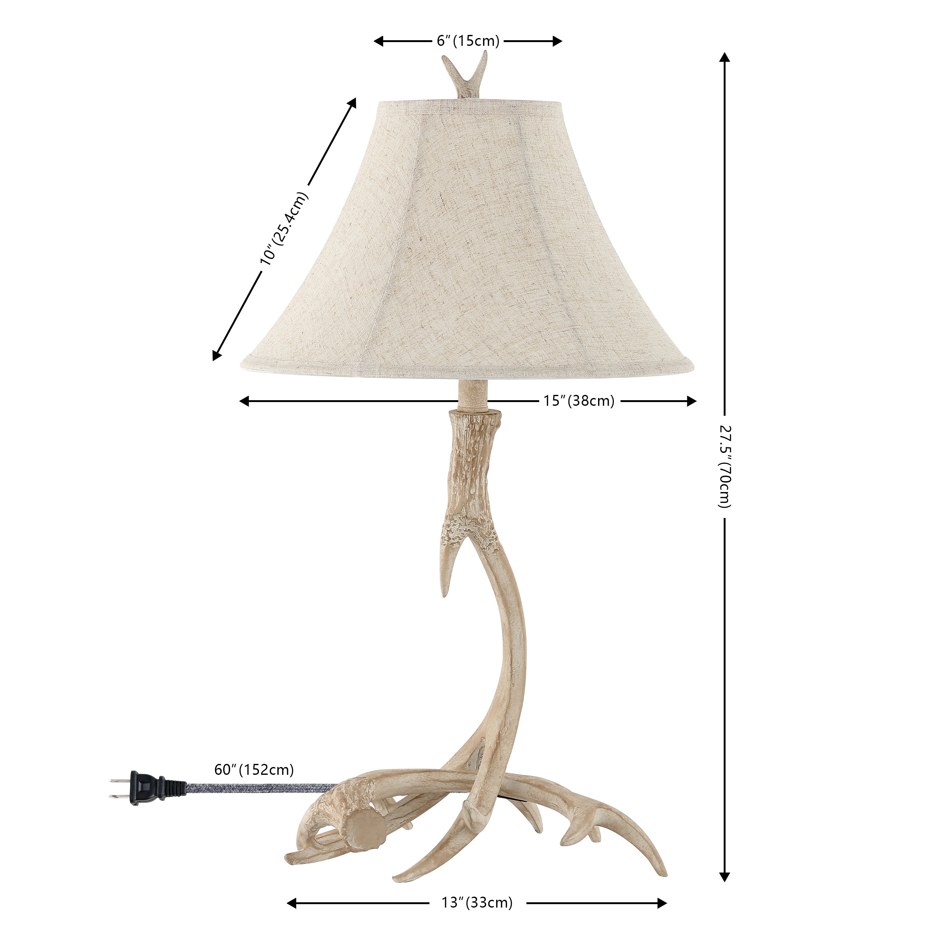 Antler Rustic Resin LED Table Lamp