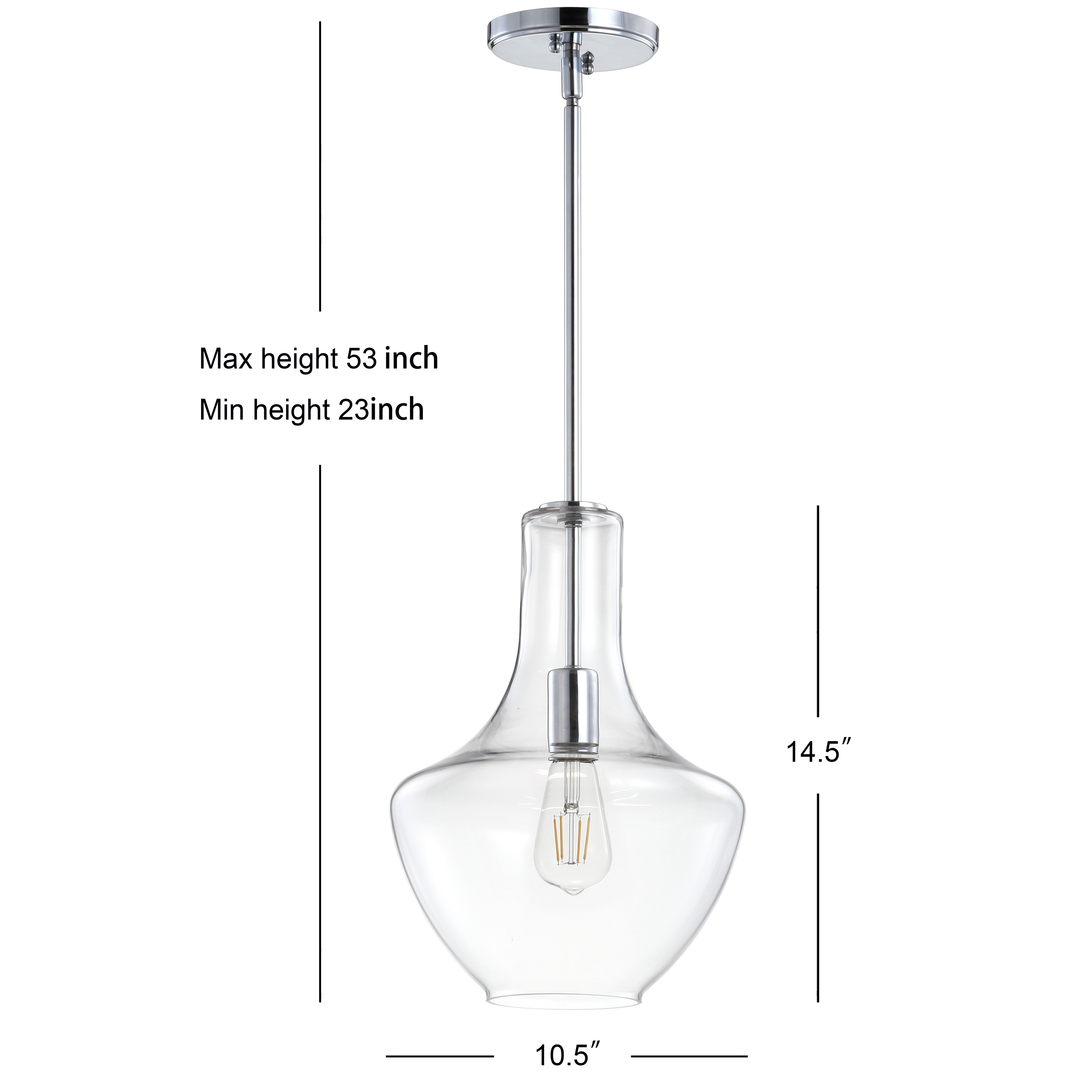 Watts 1-Light Mid-Century Modern Iron/Glass LED Pendant