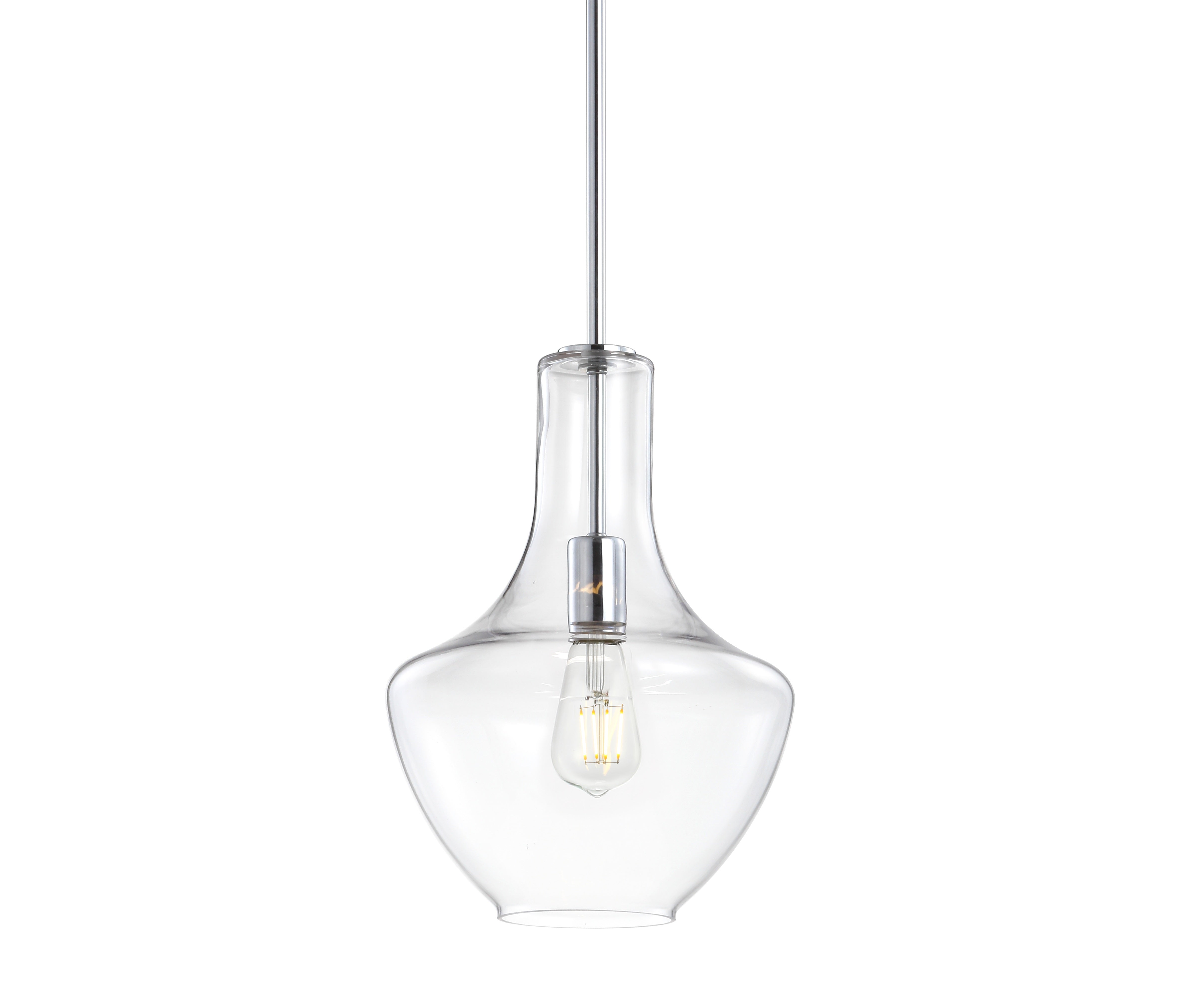 Watts 1-Light Mid-Century Modern Iron/Glass LED Pendant
