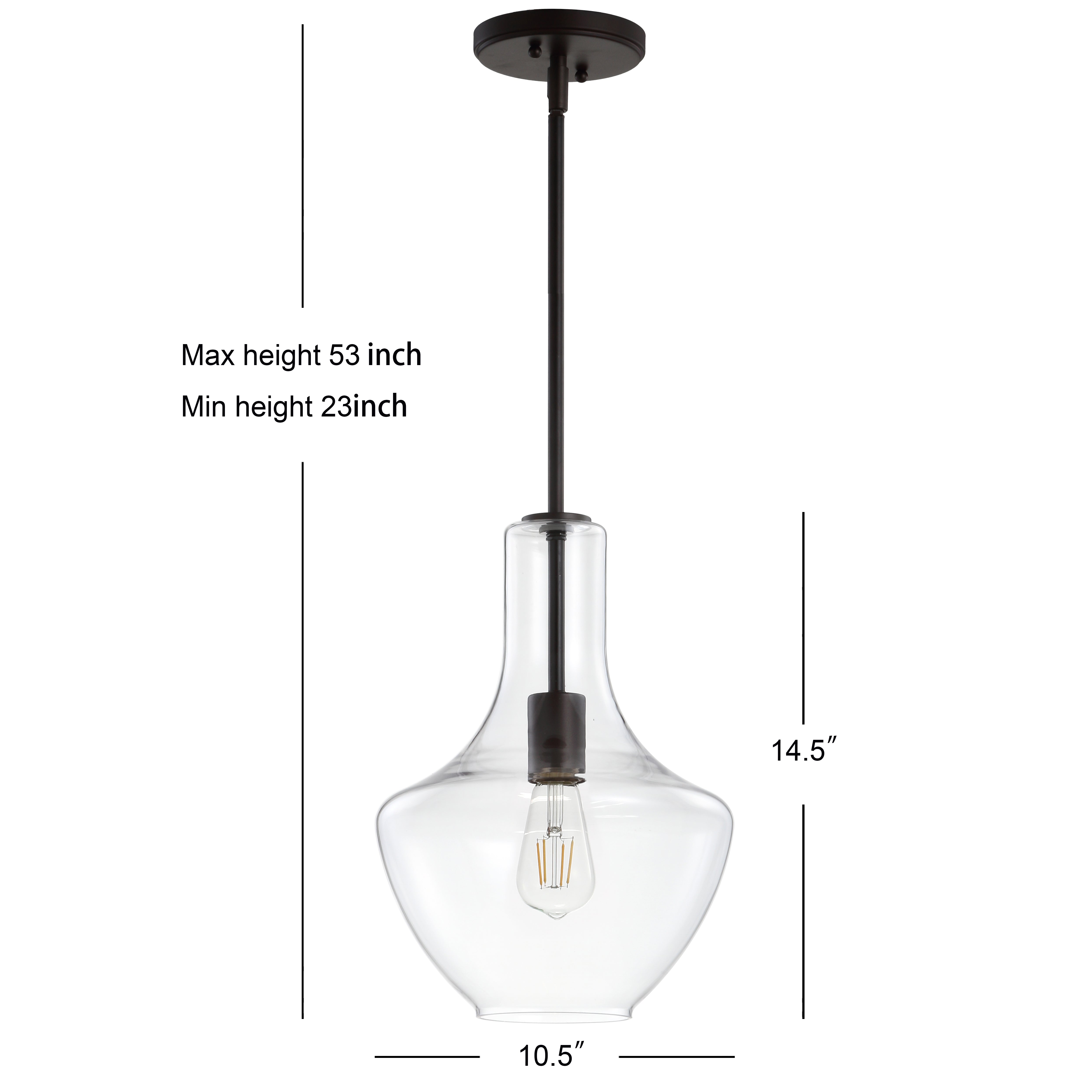 Watts 1-Light Mid-Century Modern Iron/Glass LED Pendant