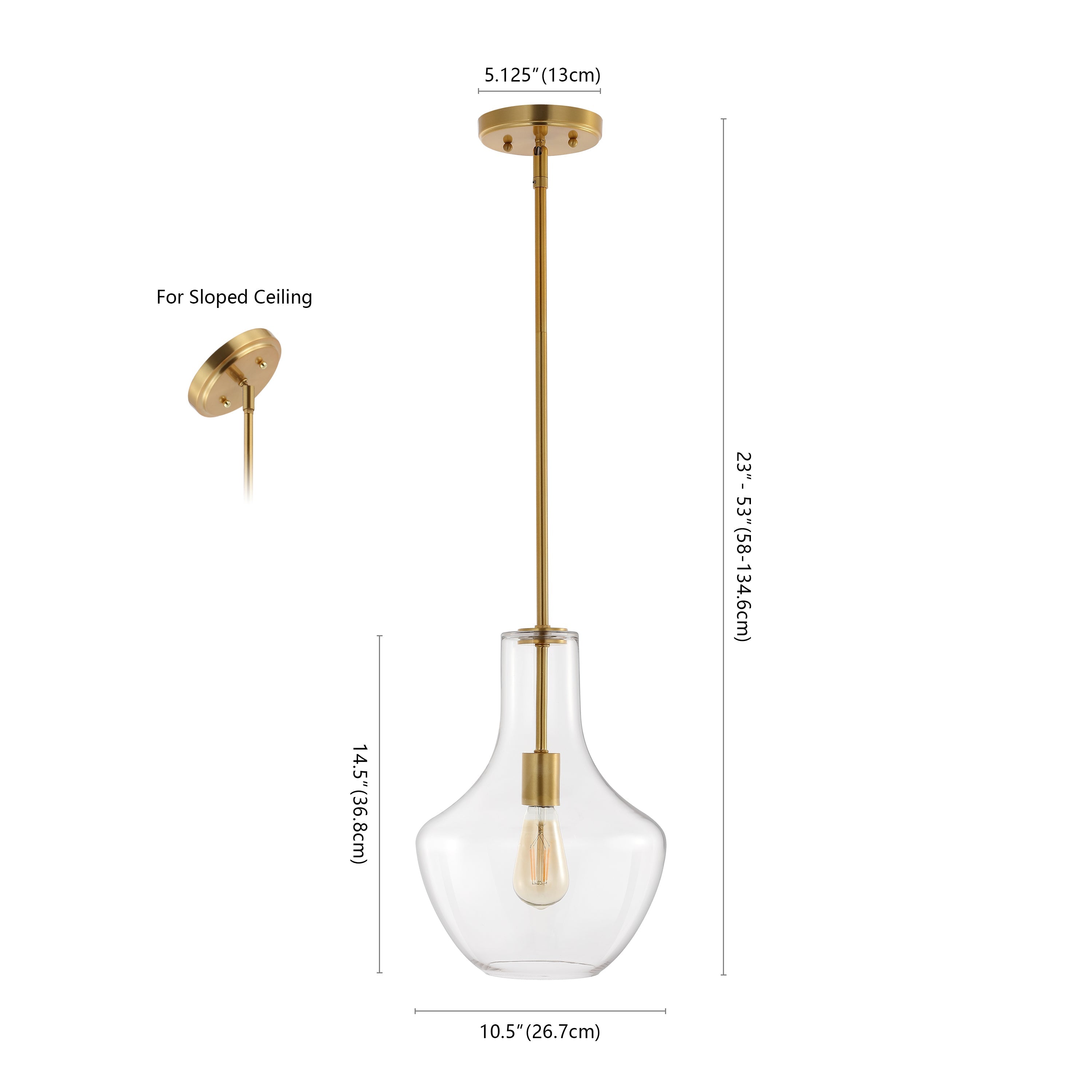 Watts 1-Light Mid-Century Modern Iron/Glass LED Pendant