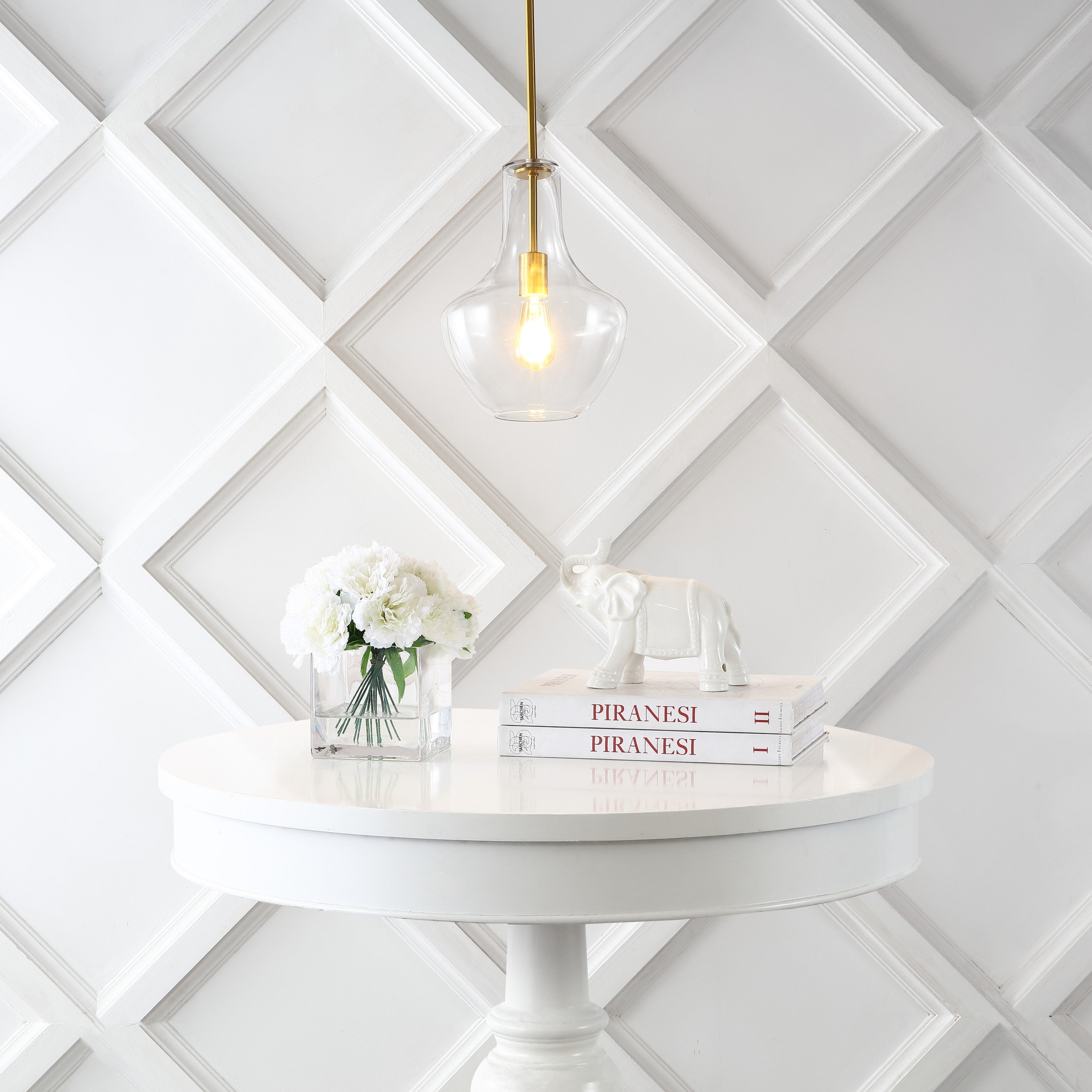 Watts 1-Light Mid-Century Modern Iron/Glass LED Pendant