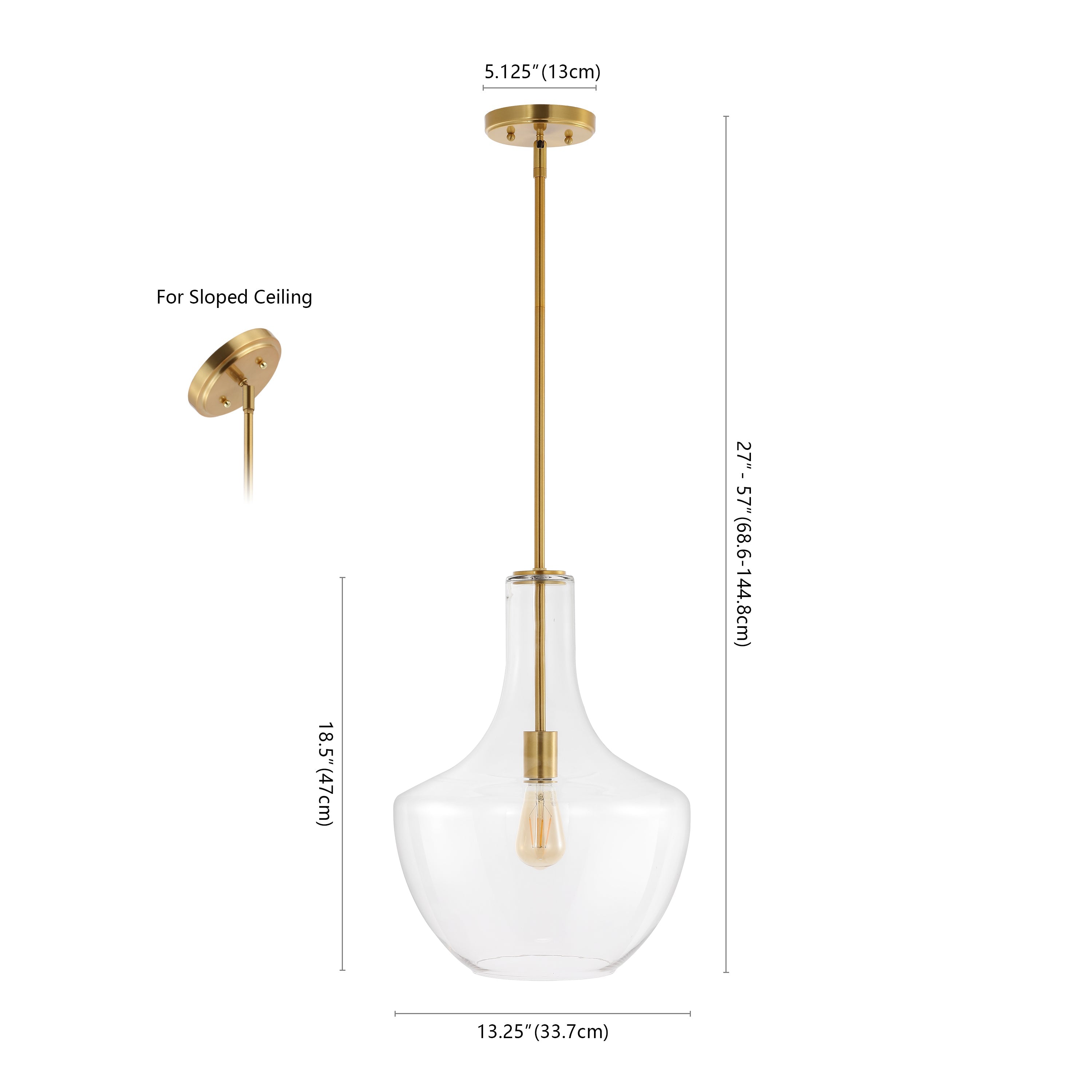 Watts 1-Light Mid-Century Modern Iron/Glass LED Pendant