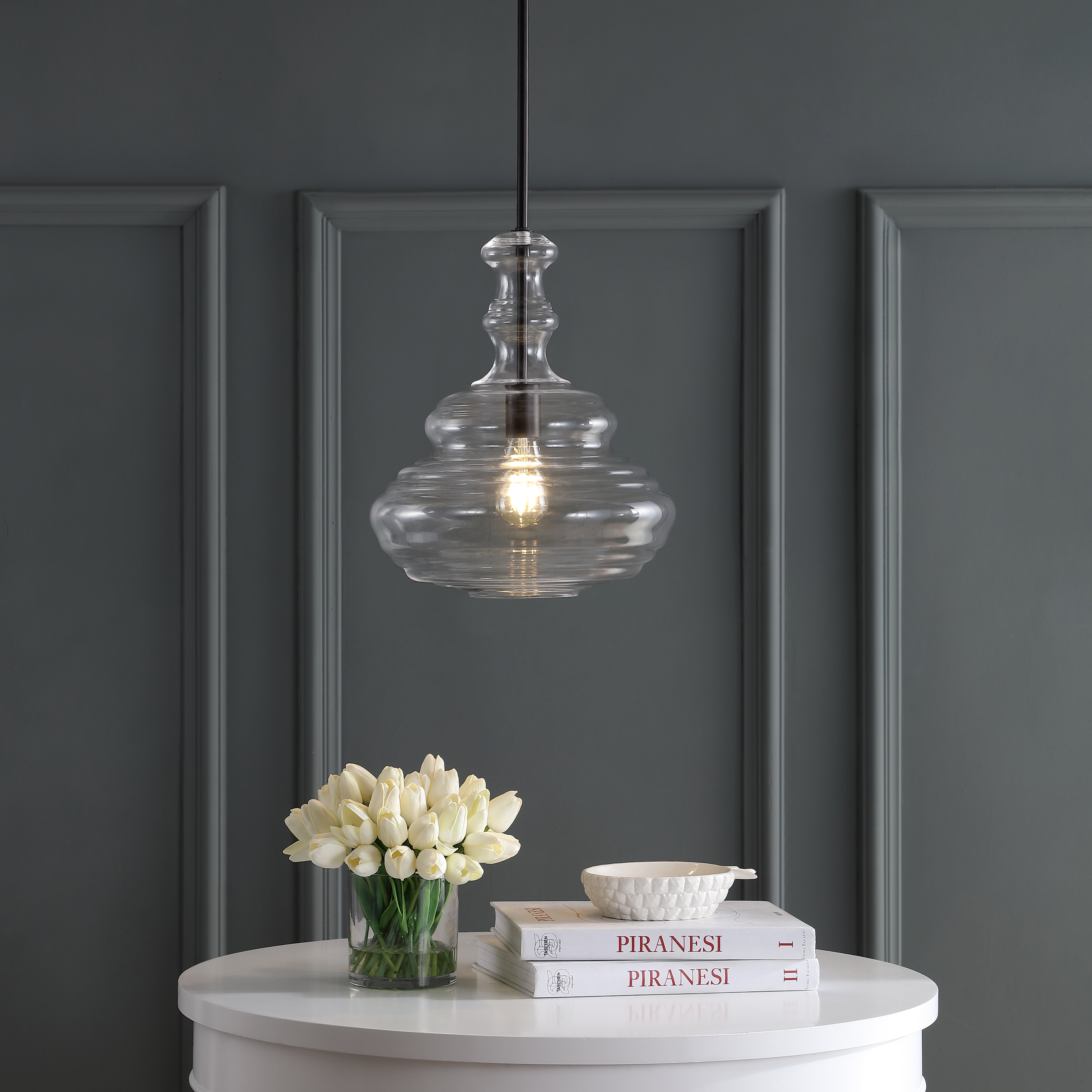 Bettina Glass/Metal LED Pendant