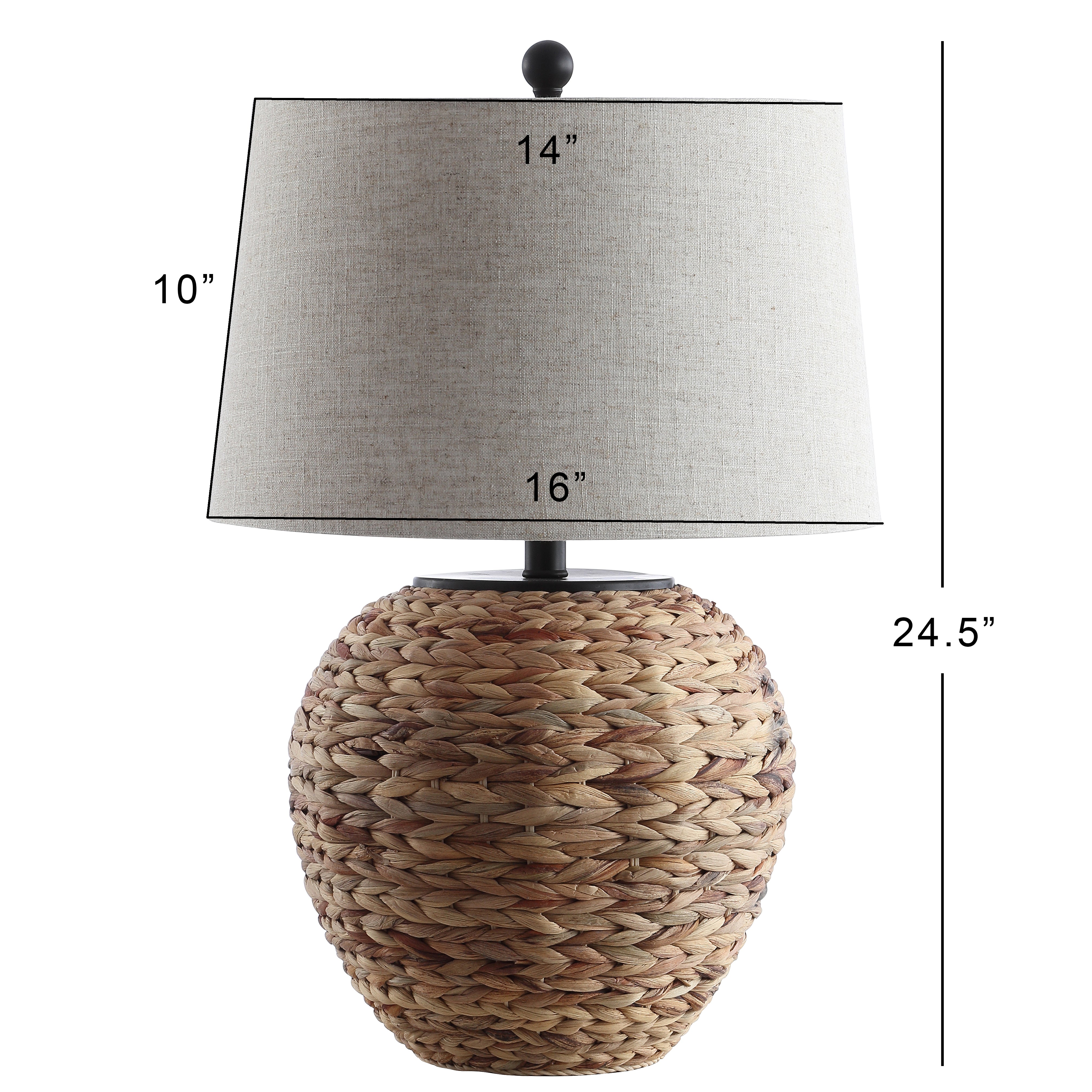 Alaro 1-Light Farmhouse Coastal Water Hyacinth Basket LED Table Lamp