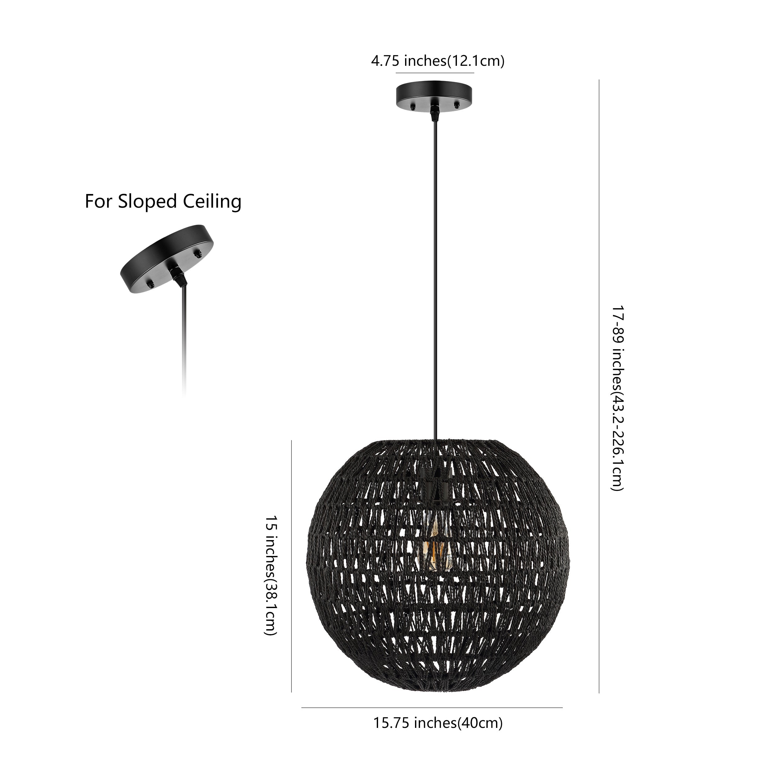 Luna 1-Light Bohemian Modern Woven Rattan/Iron LED Pendant