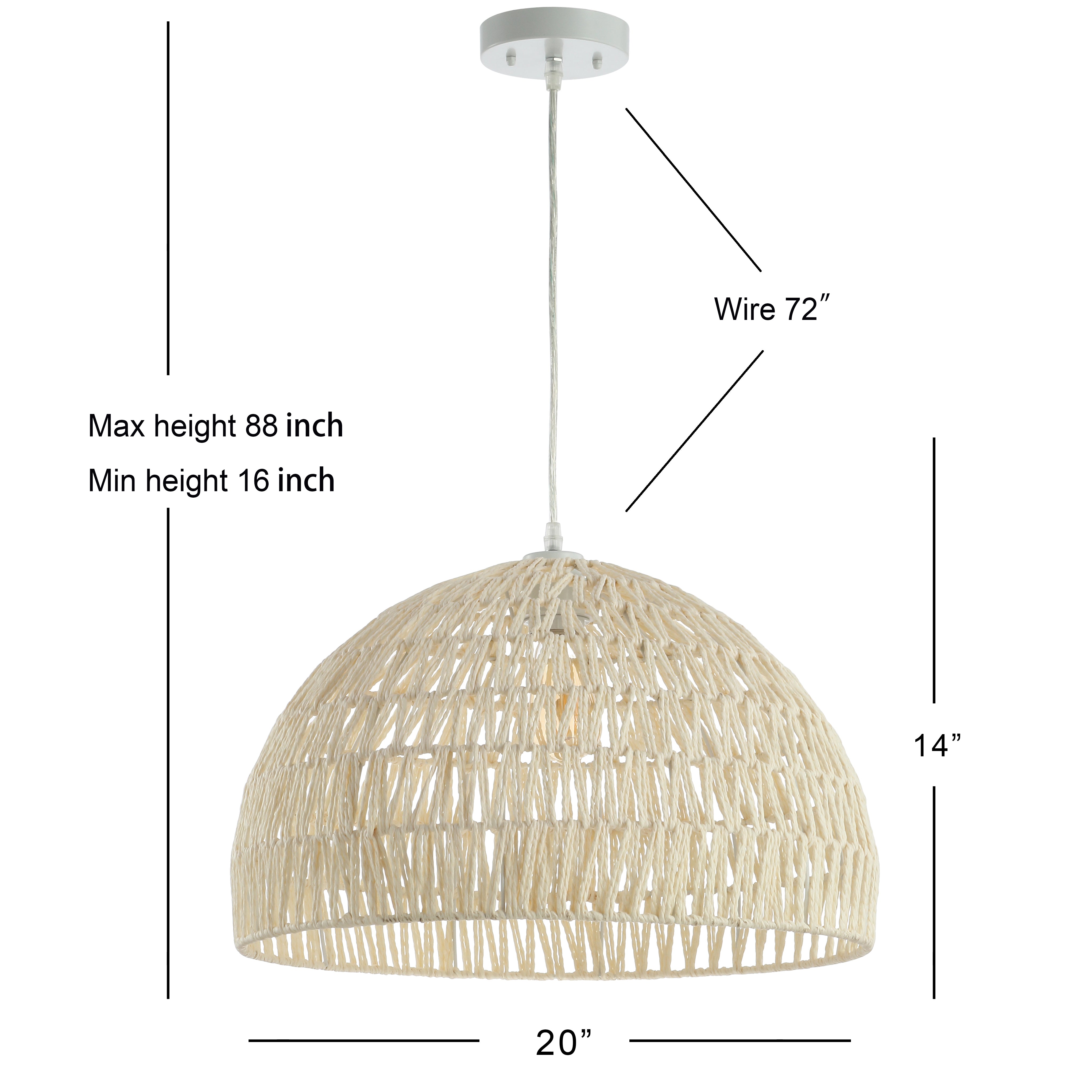 Campana 1-Light Bohemian Modern Woven Rope/Iron LED Pendant