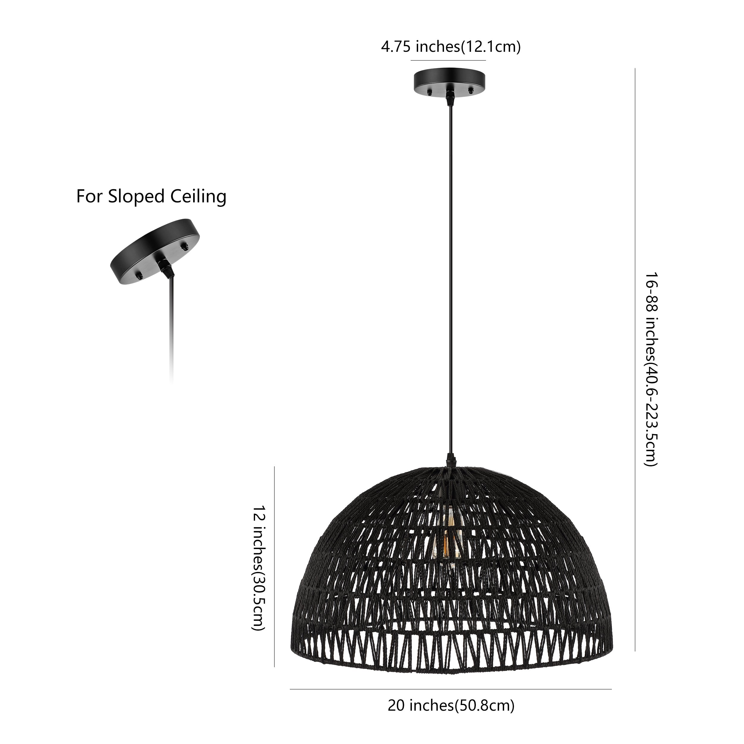 Campana 1-Light Bohemian Modern Woven Rope/Iron LED Pendant