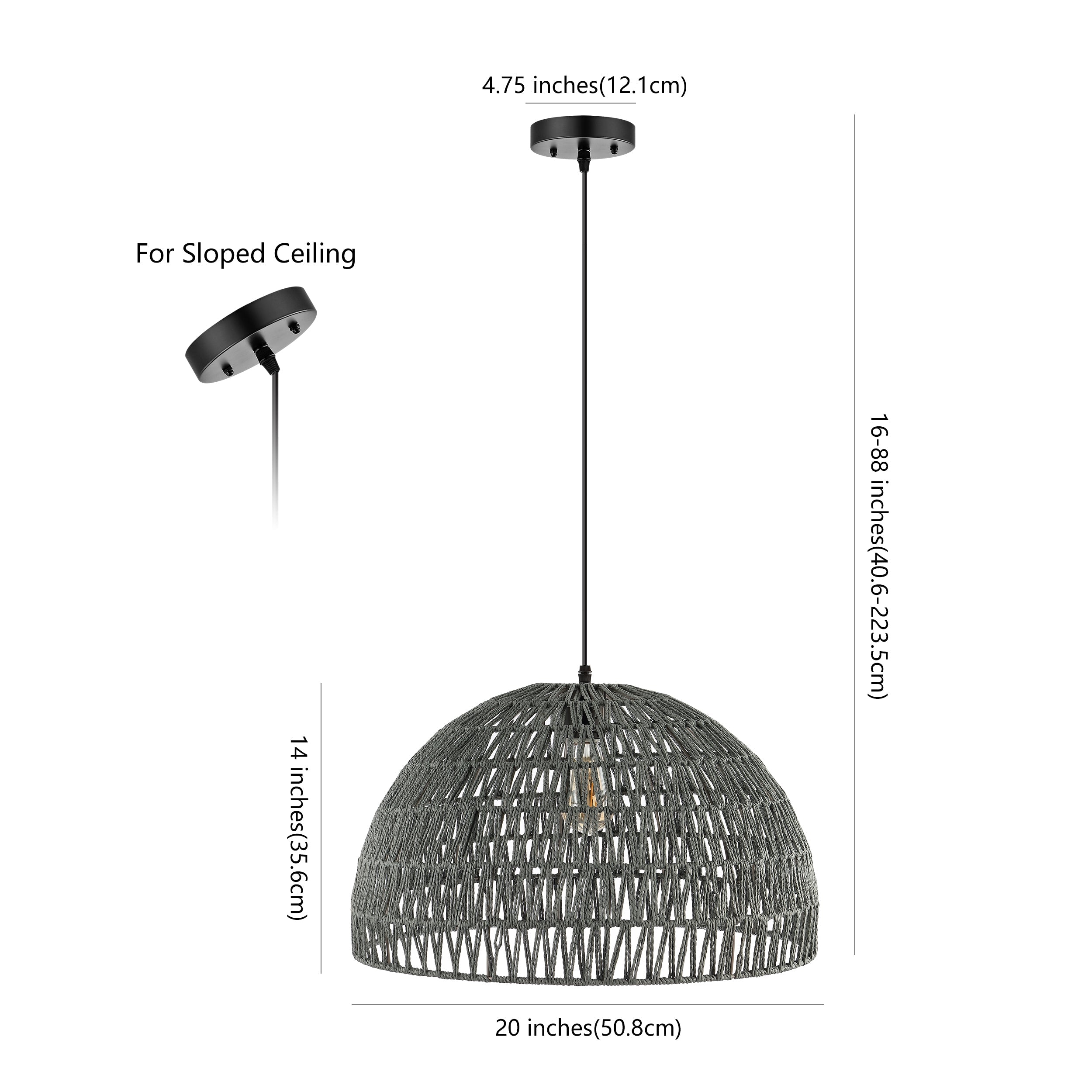 Campana 1-Light Bohemian Modern Woven Rope/Iron LED Pendant