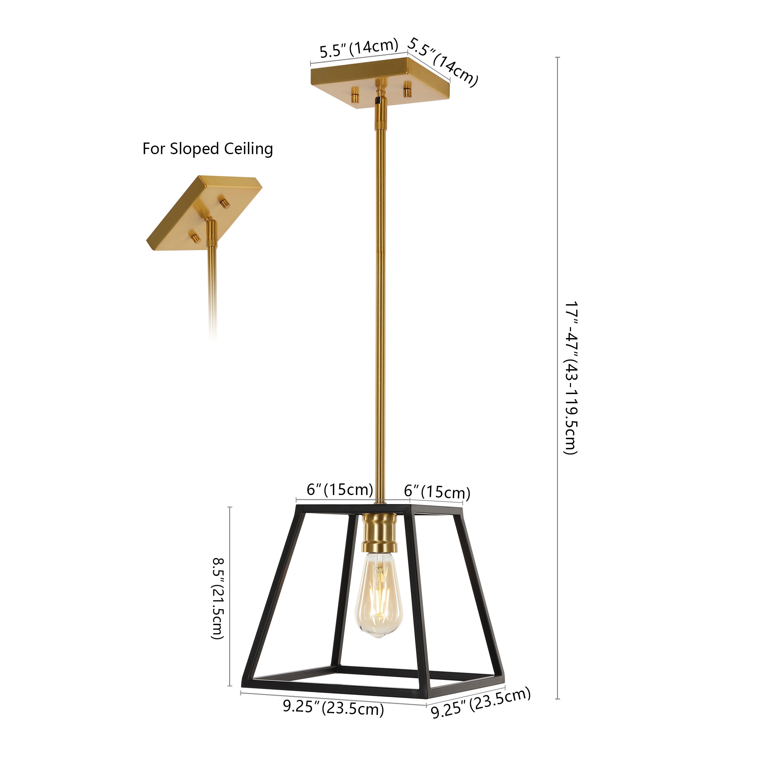 Girard 1-Light Farmhouse Industrial Iron LED Pendant