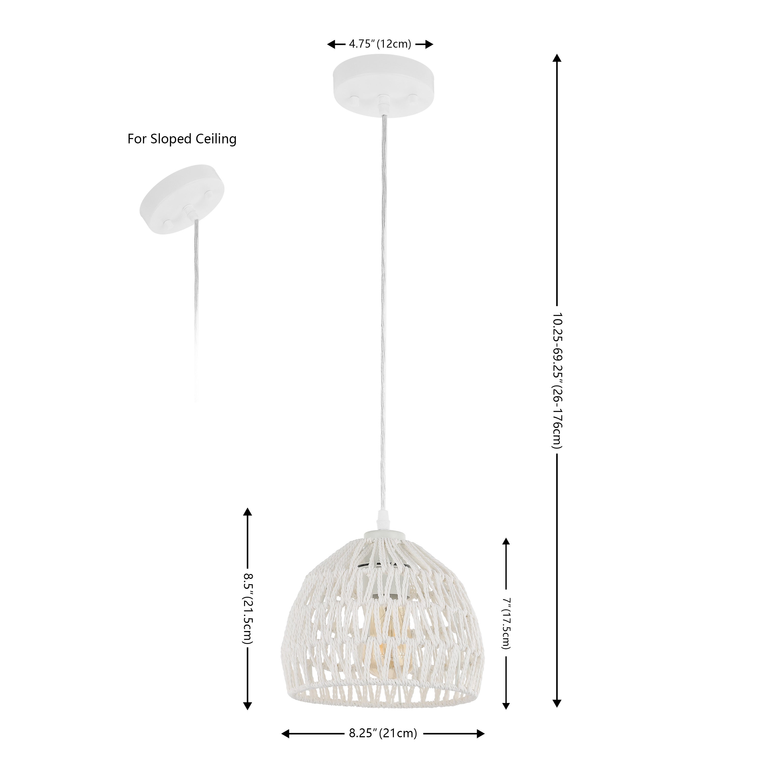 Campana 1-Light Bohemian Modern Woven Rope/Iron LED Pendant