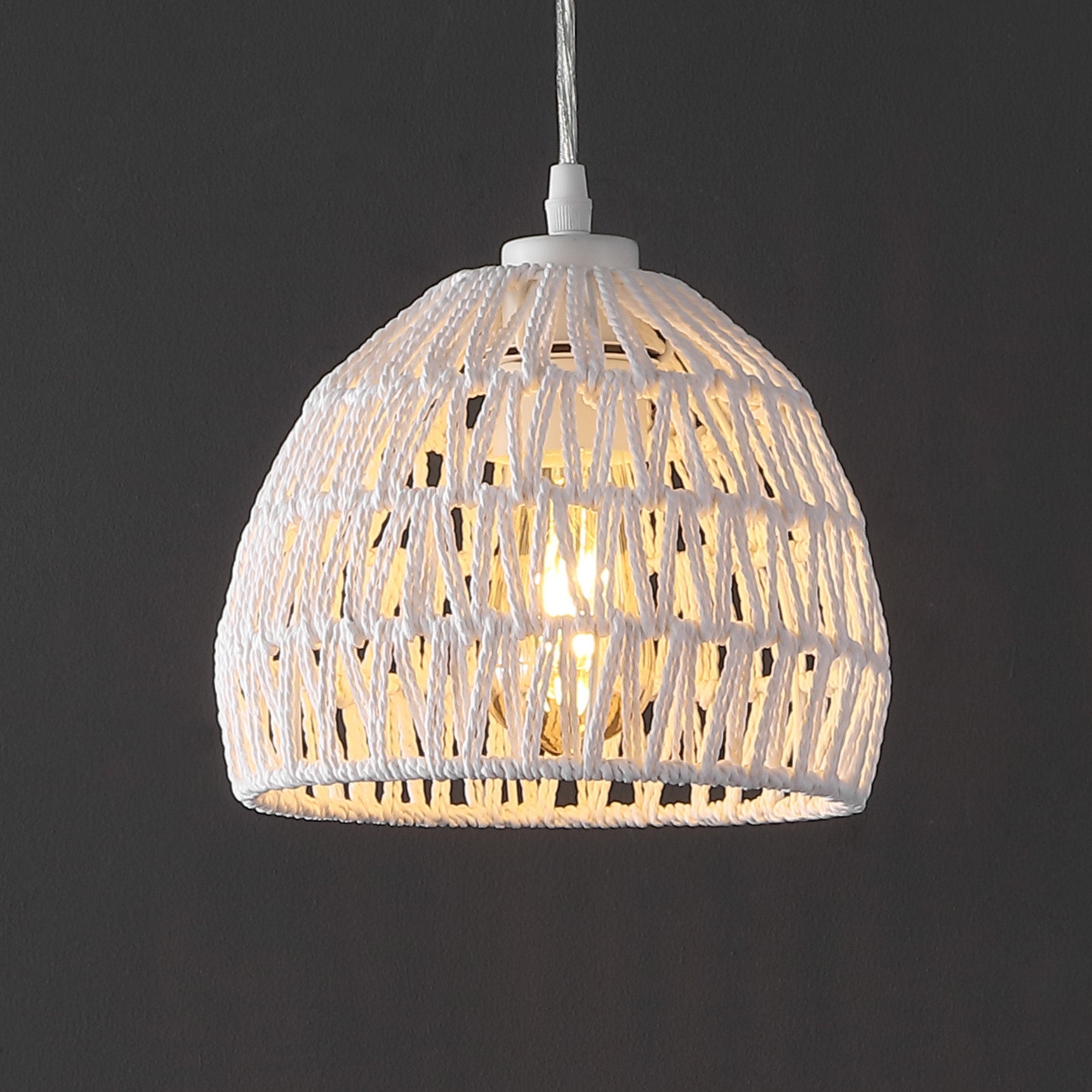 Campana 1-Light Bohemian Modern Woven Rope/Iron LED Pendant