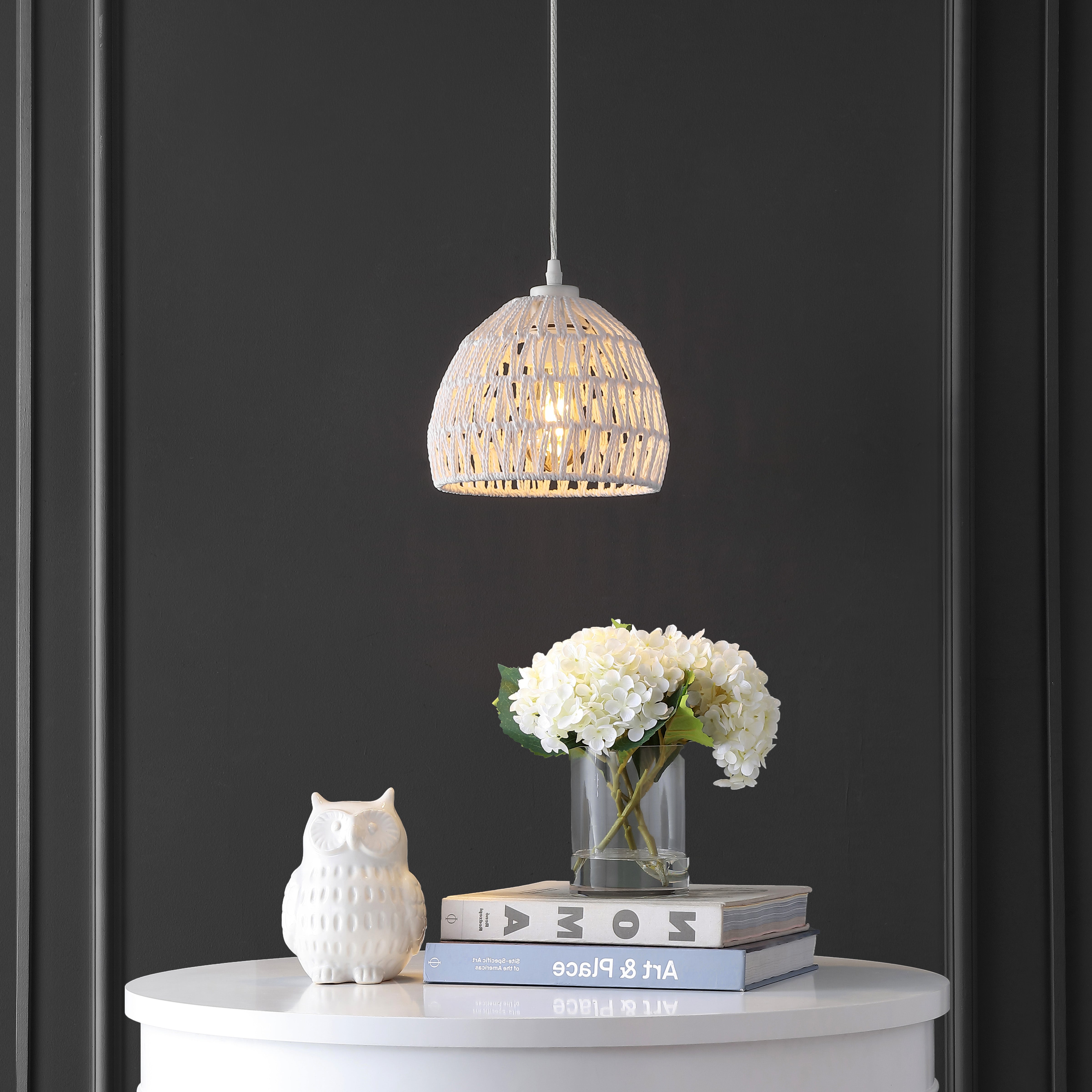 Campana 1-Light Bohemian Modern Woven Rope/Iron LED Pendant