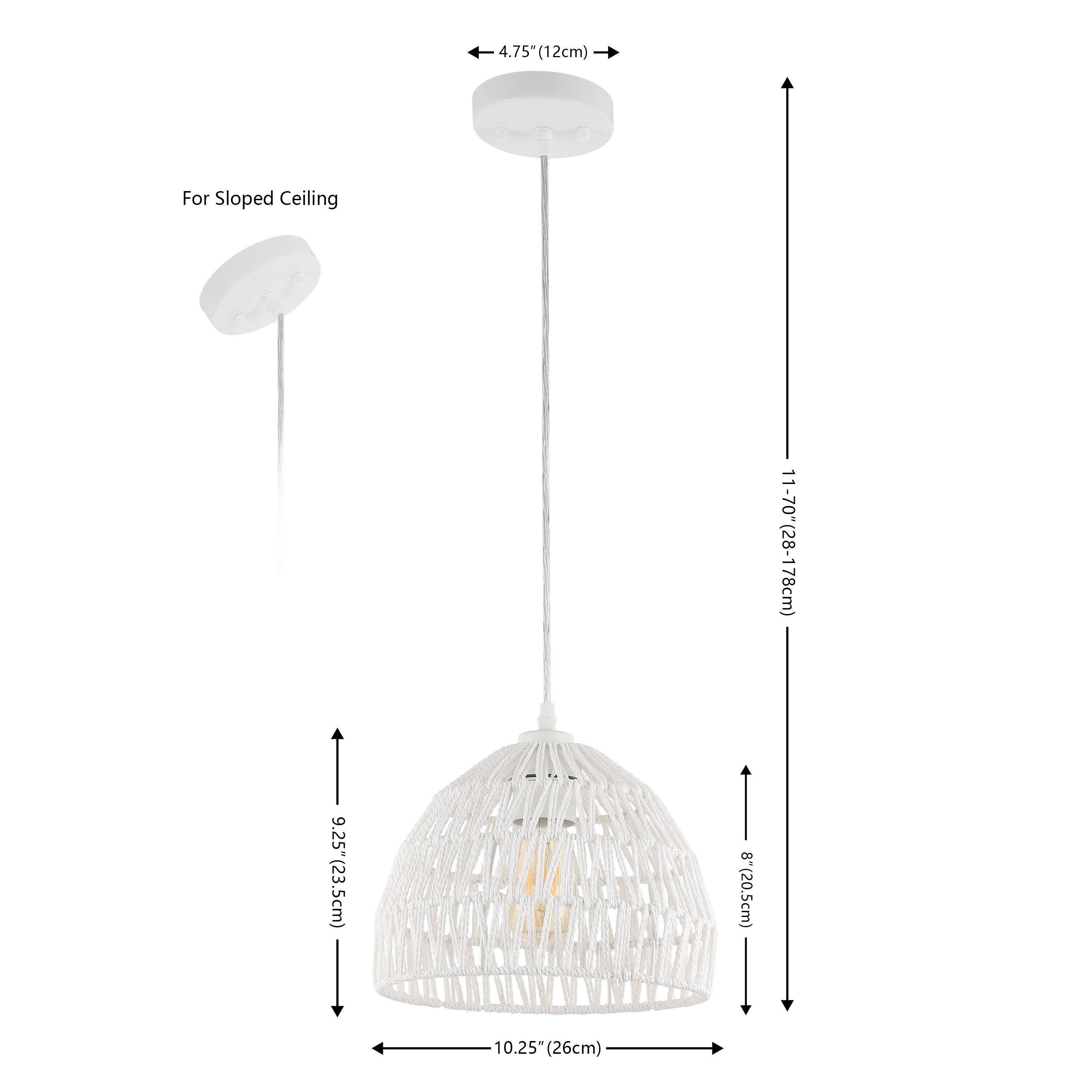 Campana 1-Light Bohemian Modern Woven Rope/Iron LED Pendant