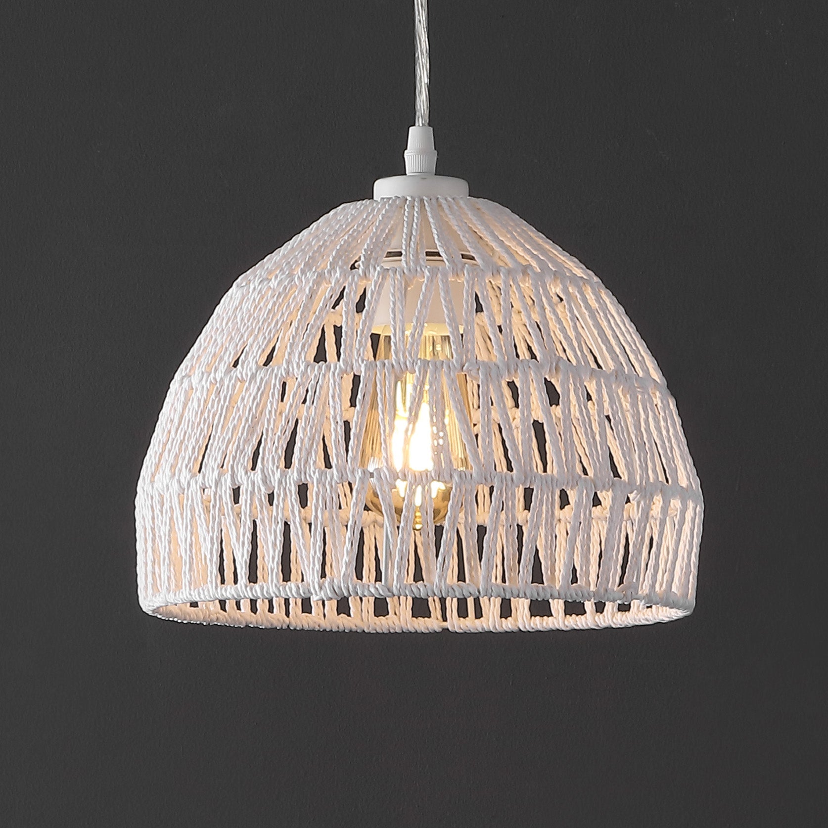 Campana 1-Light Bohemian Modern Woven Rope/Iron LED Pendant