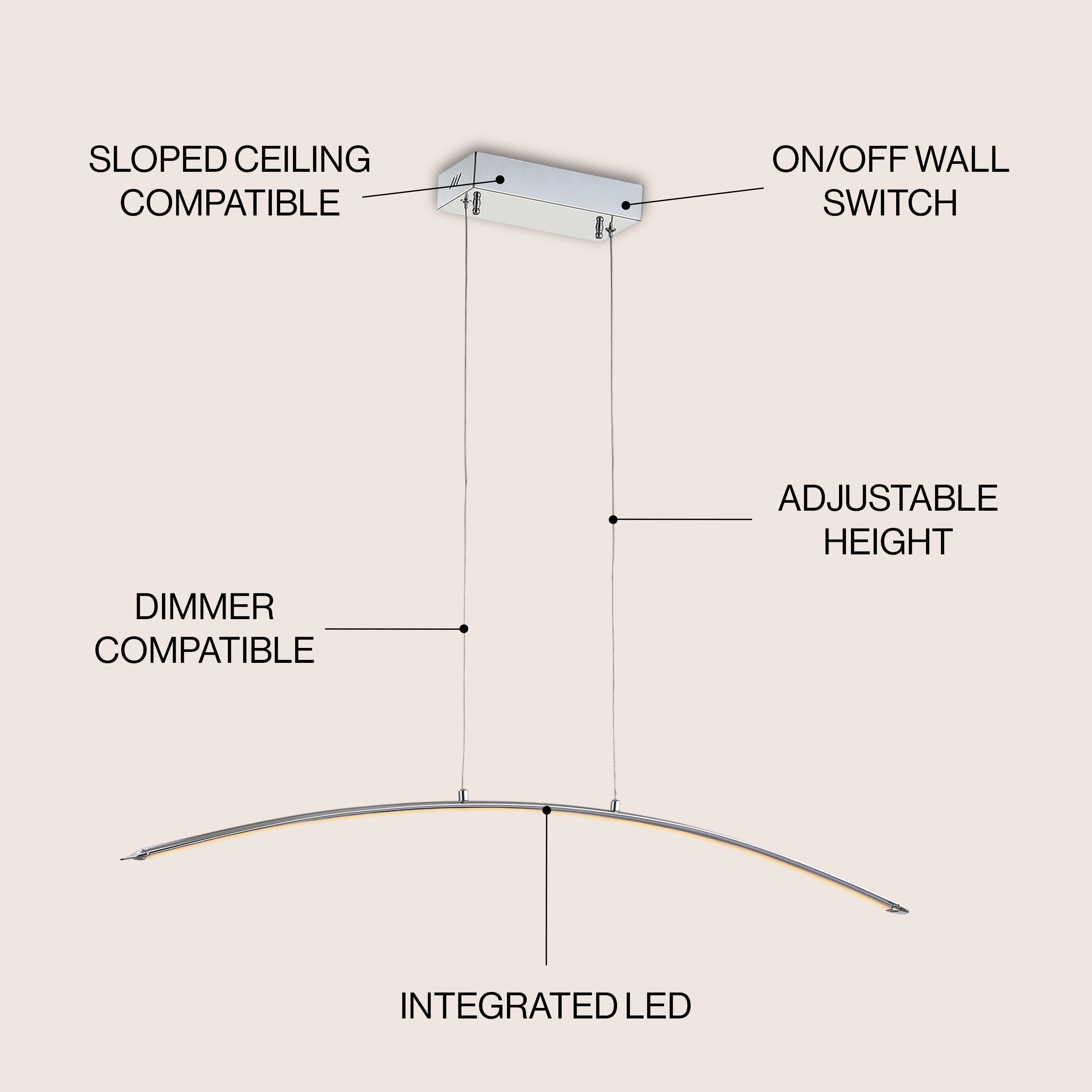 Roxanna Dimmable Adjustable Integrated LED Metal Linear Pendant