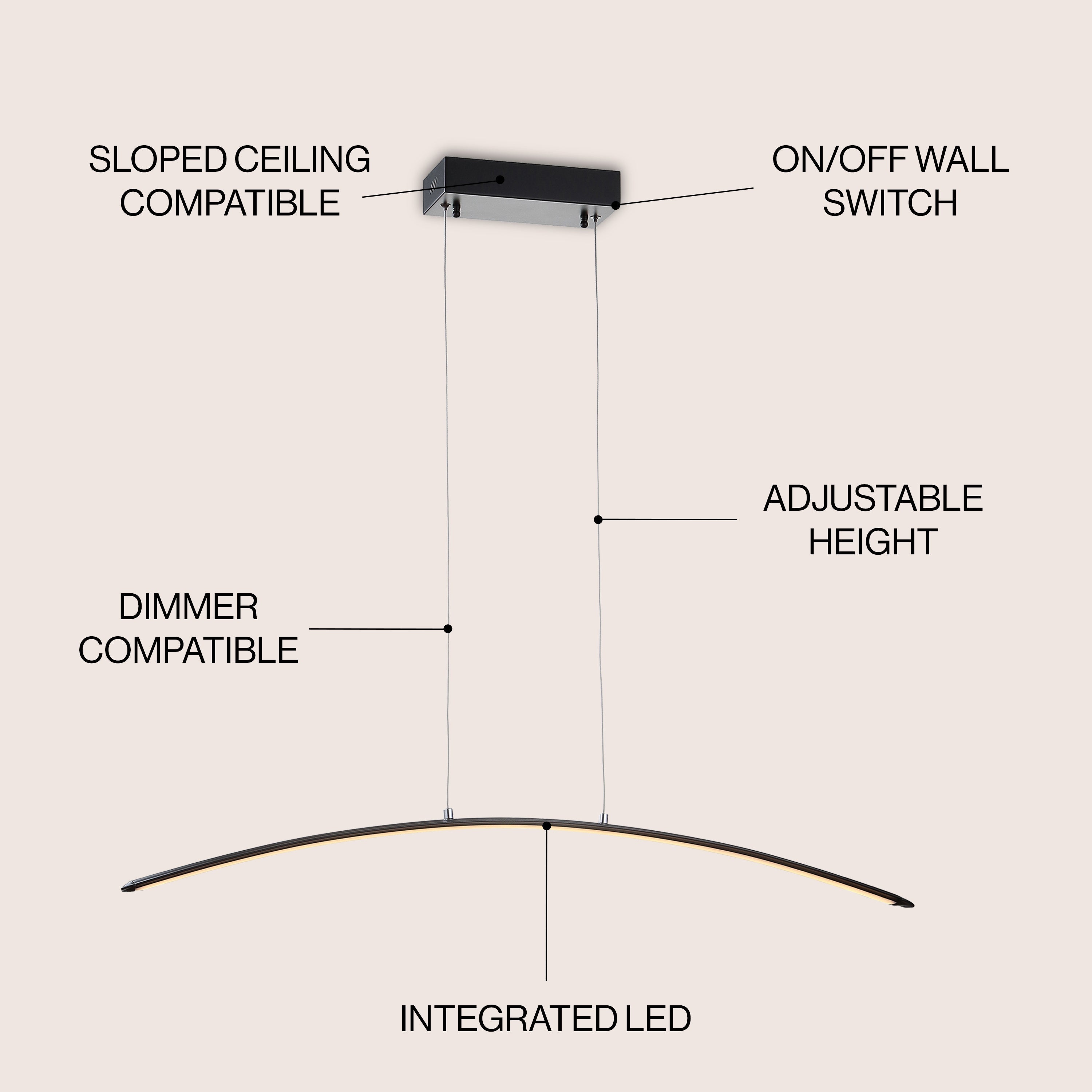 Roxanna Dimmable Adjustable Integrated LED Metal Linear Pendant