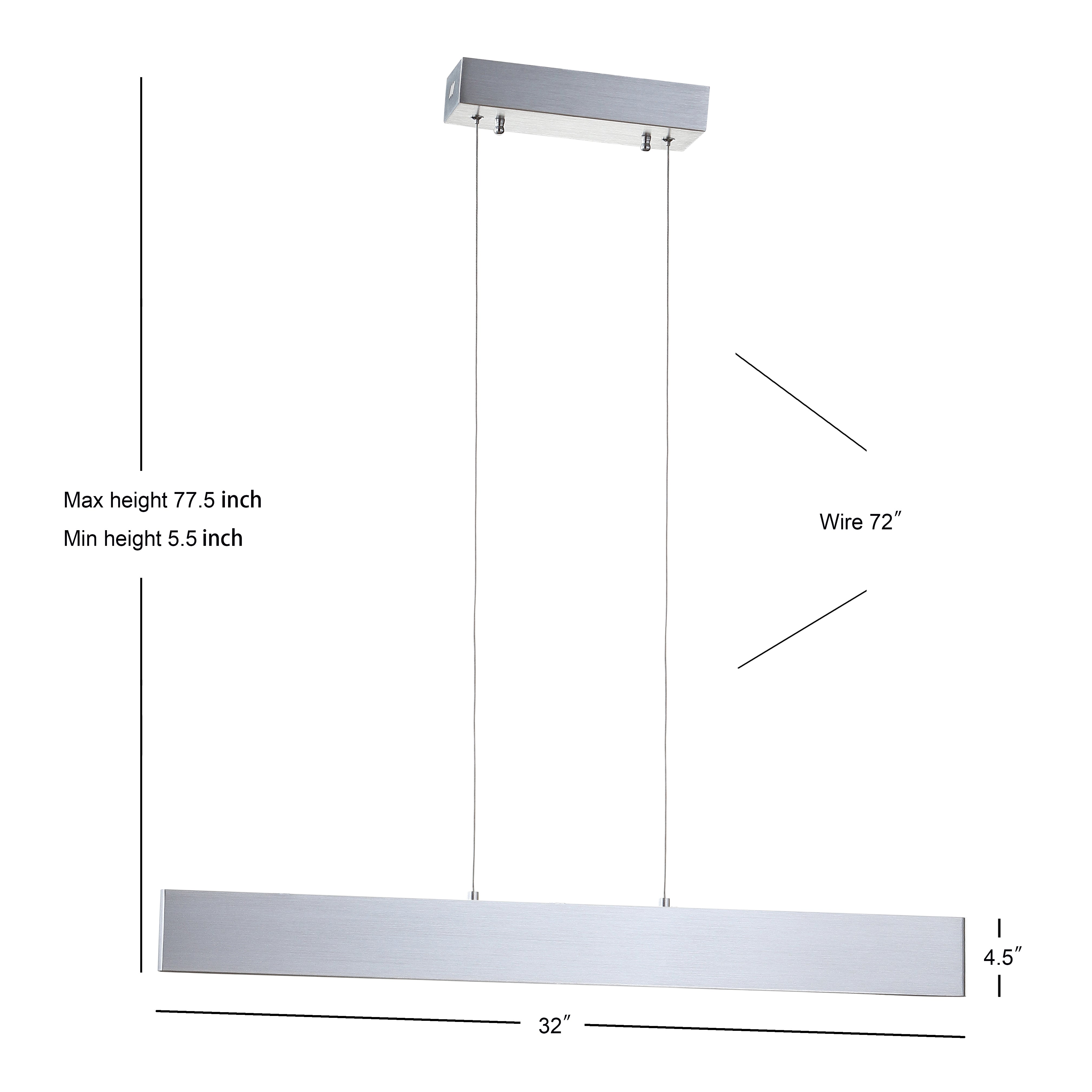 Draper Dimmable Adjustable Integrated LED Metal Linear Pendant