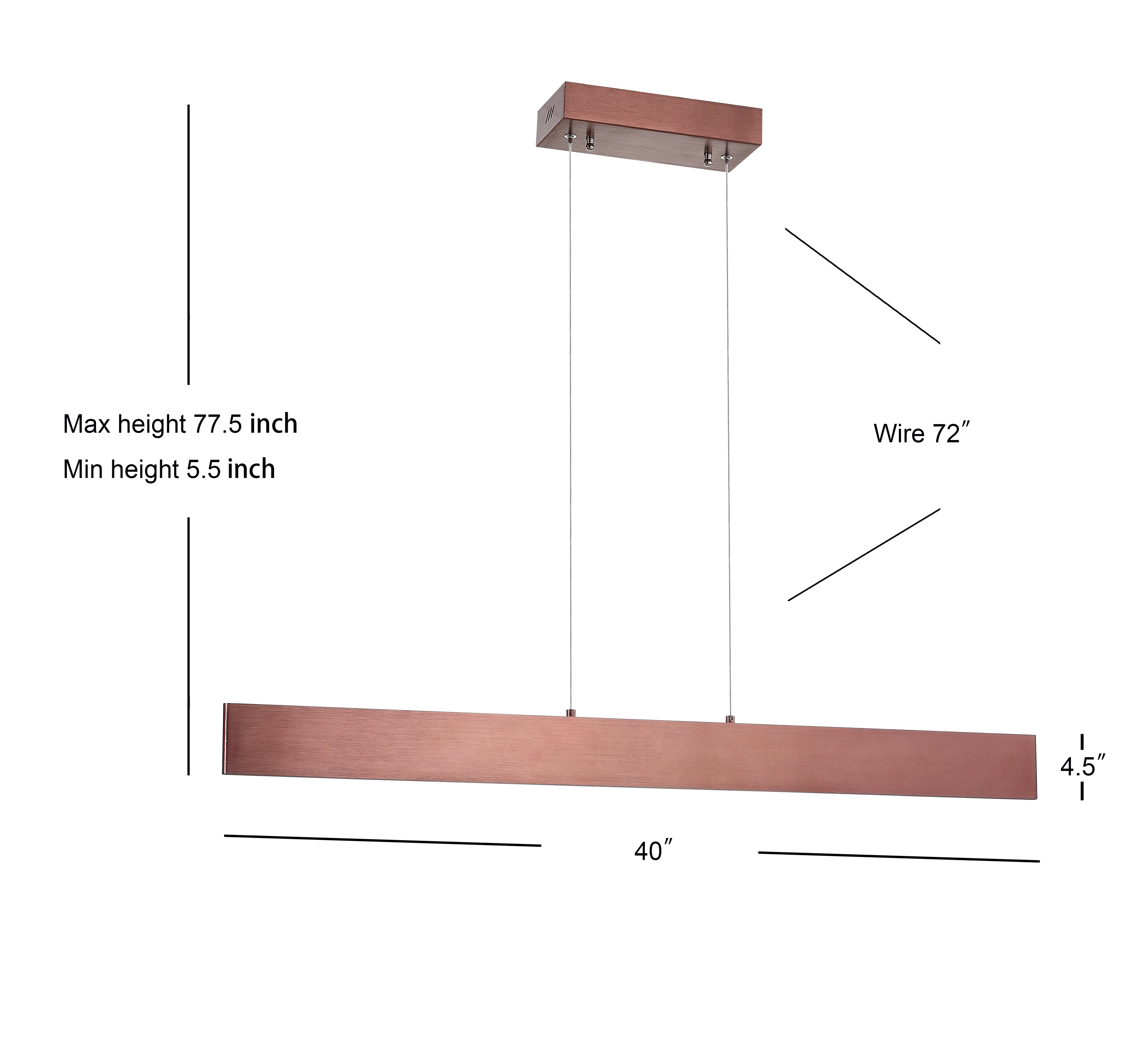 Draper Dimmable Adjustable Integrated LED Metal Linear Pendant