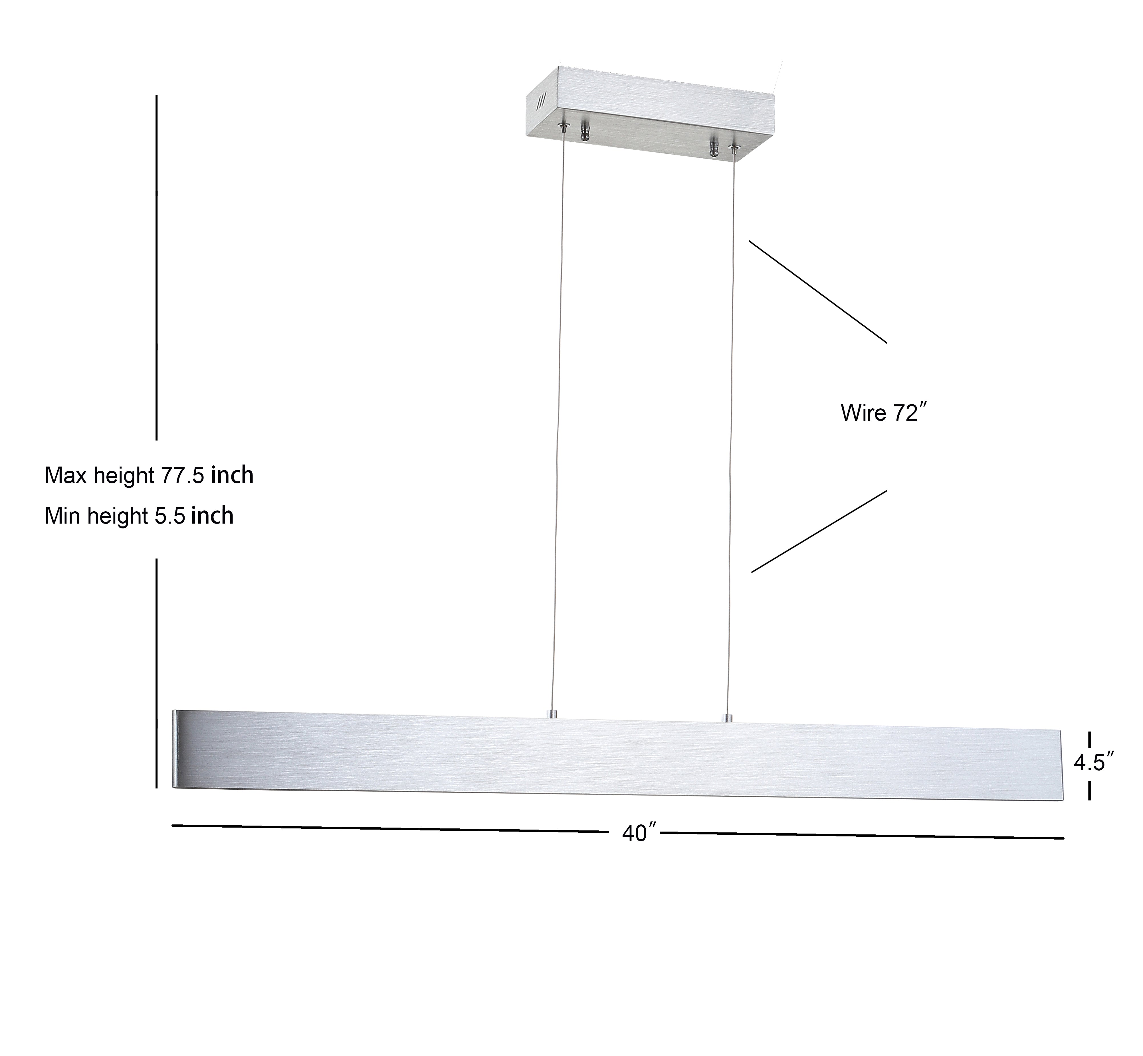 Draper Dimmable Adjustable Integrated LED Metal Linear Pendant