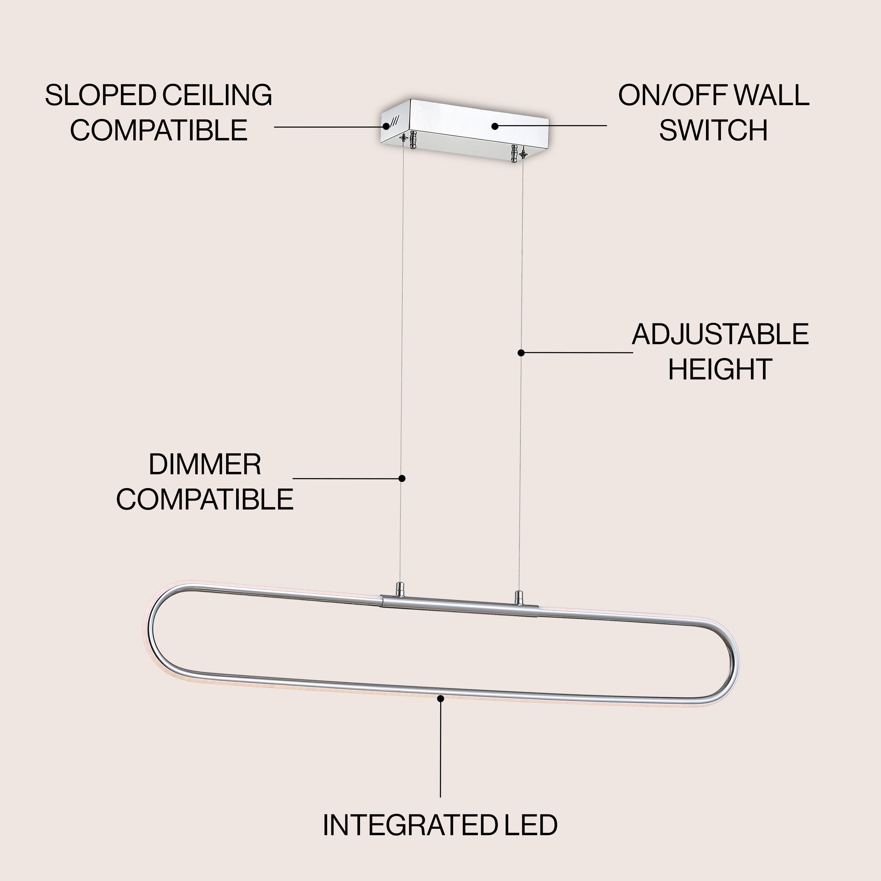 Ned Dimmable Adjustable Integrated LED Metal Linear Pendant