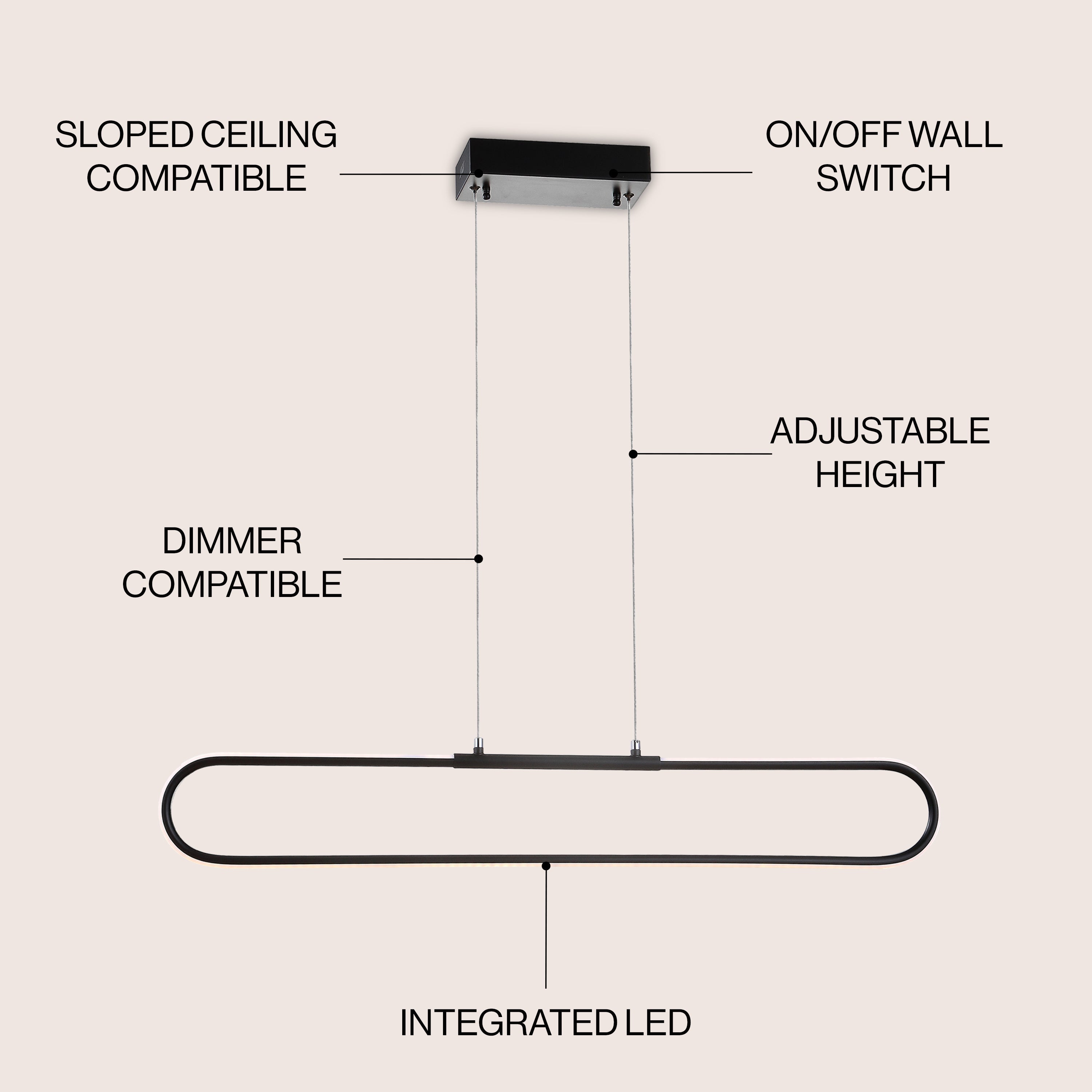 Ned Dimmable Adjustable Integrated LED Metal Linear Pendant