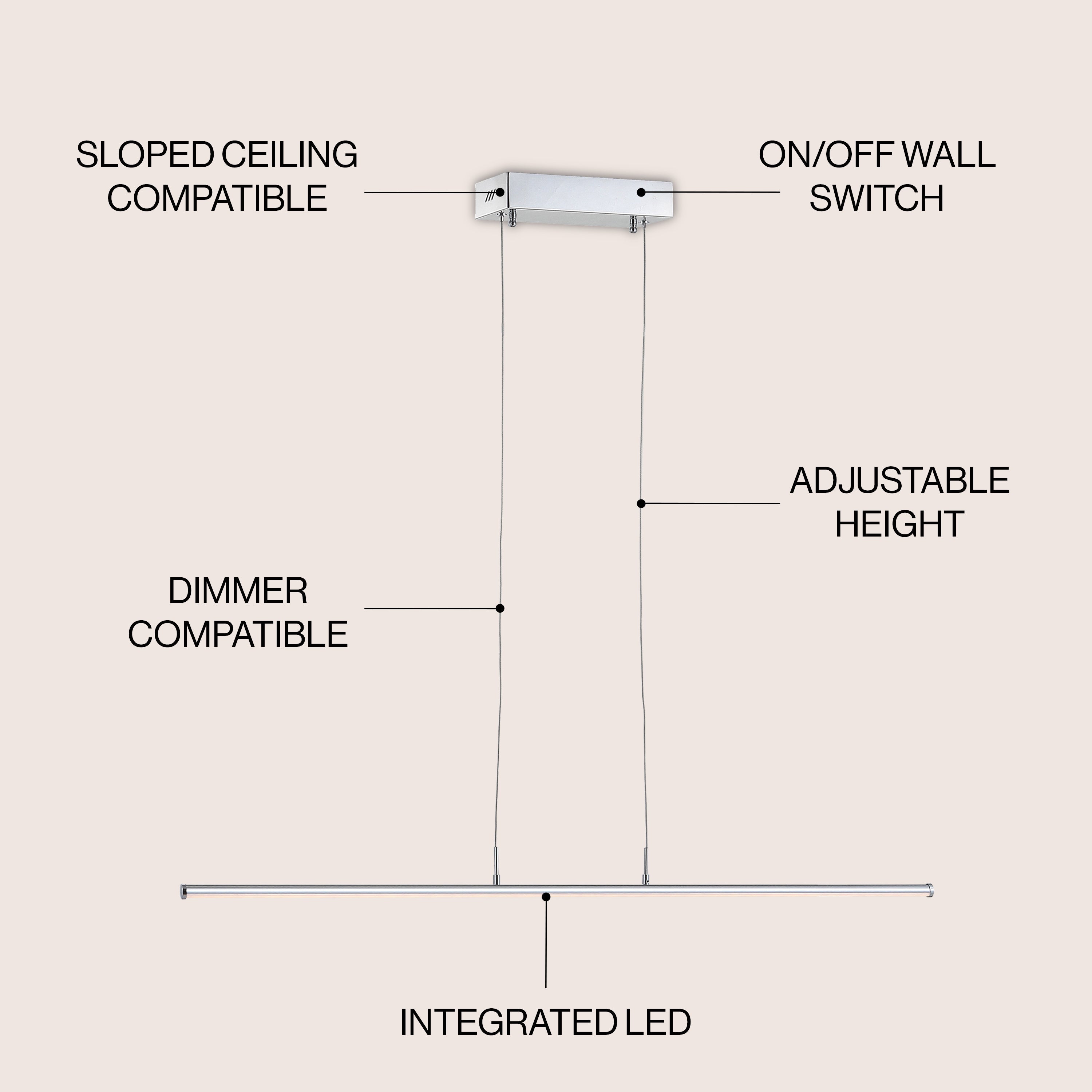 Conley Dimmable Adjustable Integrated LED Metal Linear Pendant