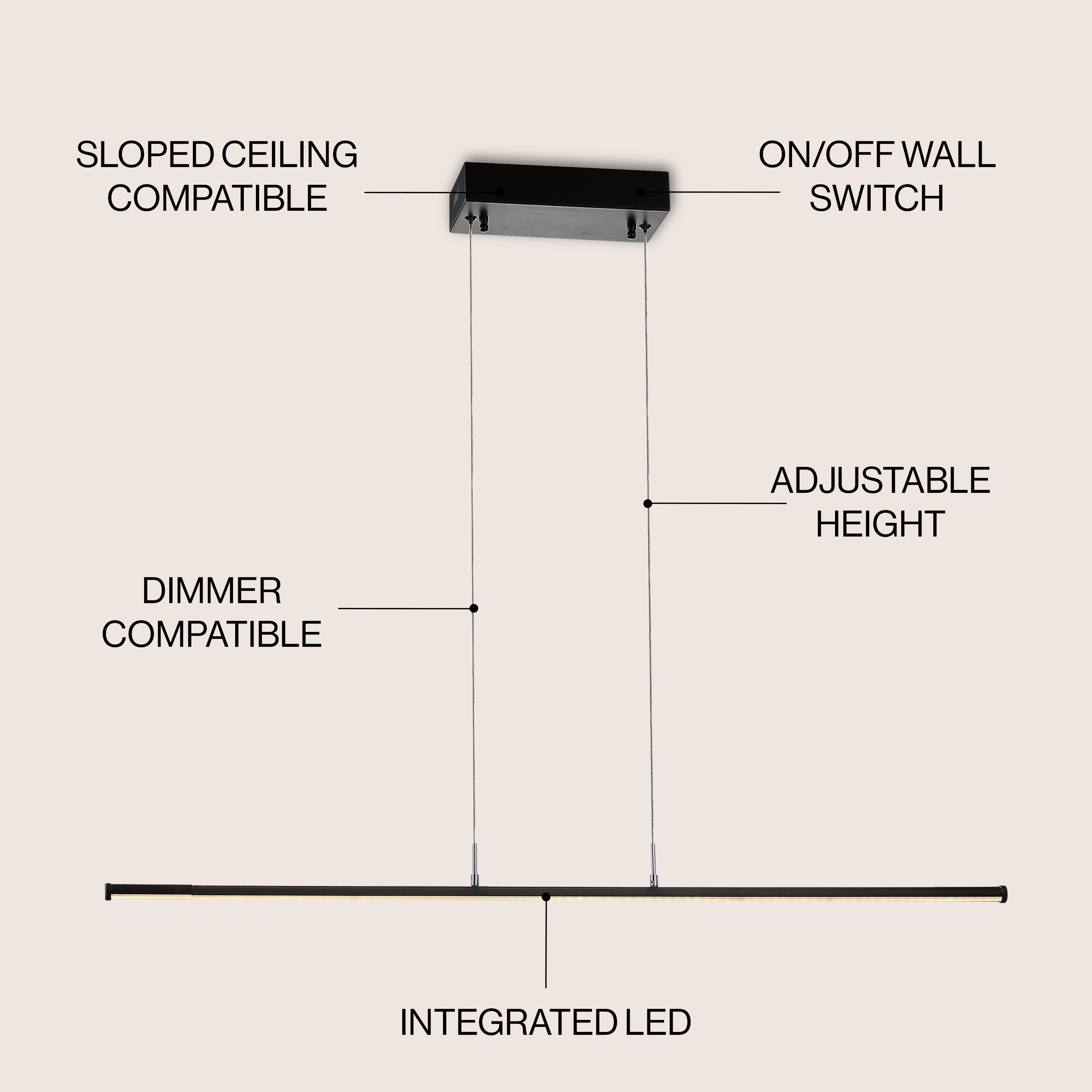 Conley Dimmable Adjustable Integrated LED Metal Linear Pendant