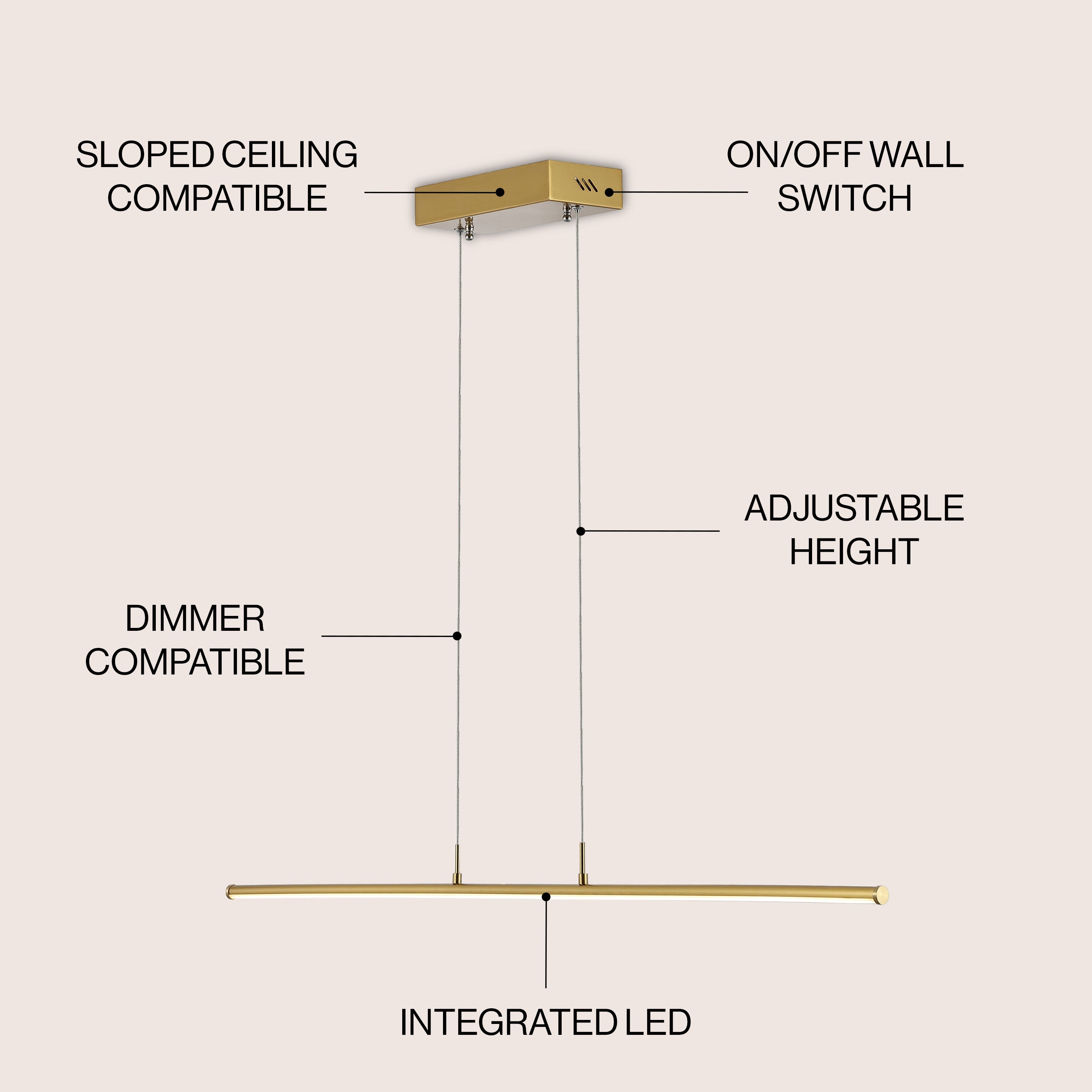 Conley Dimmable Adjustable Integrated LED Metal Linear Pendant