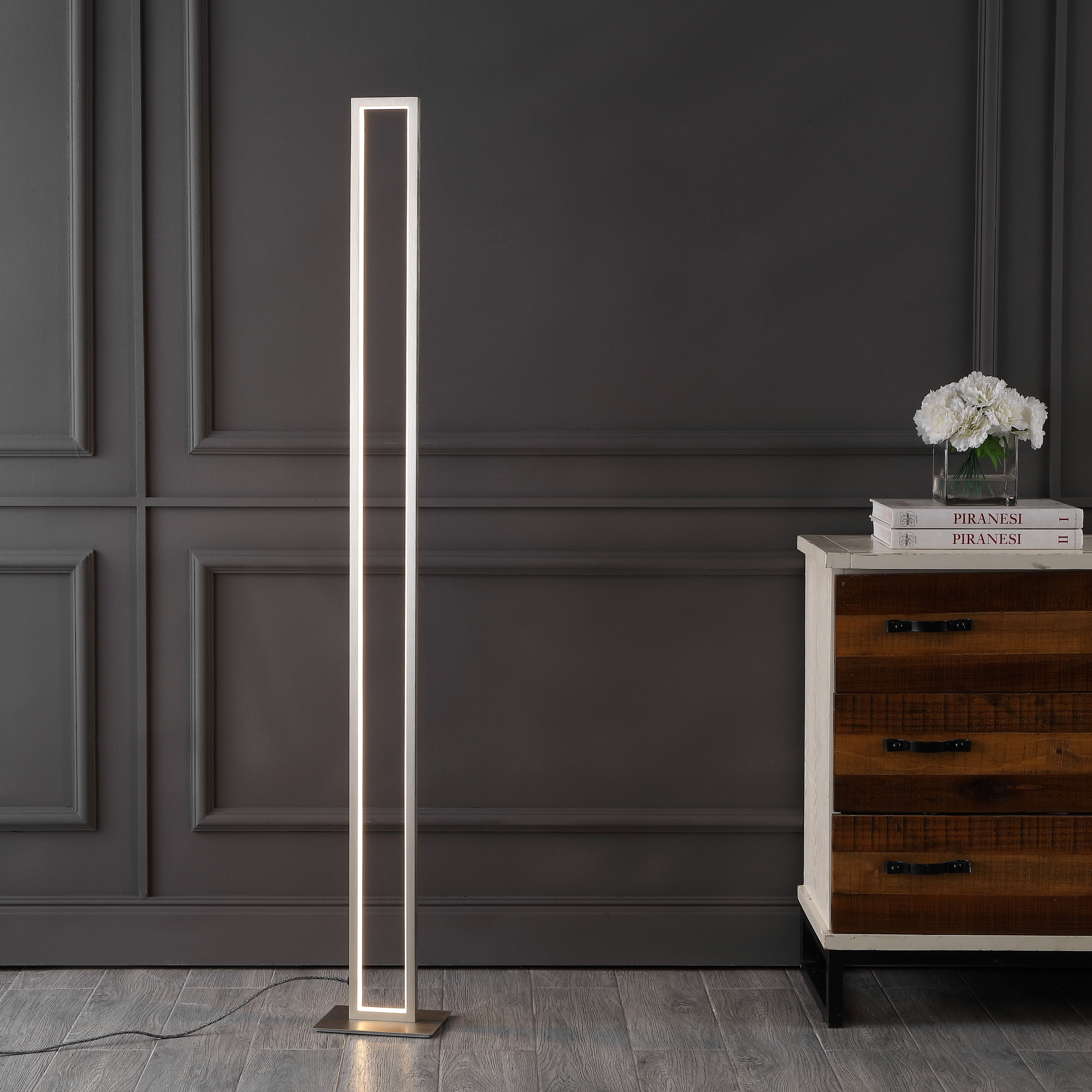 Johan Modern Minimalist Aluminum Integrated Tower LED Floor Lamp