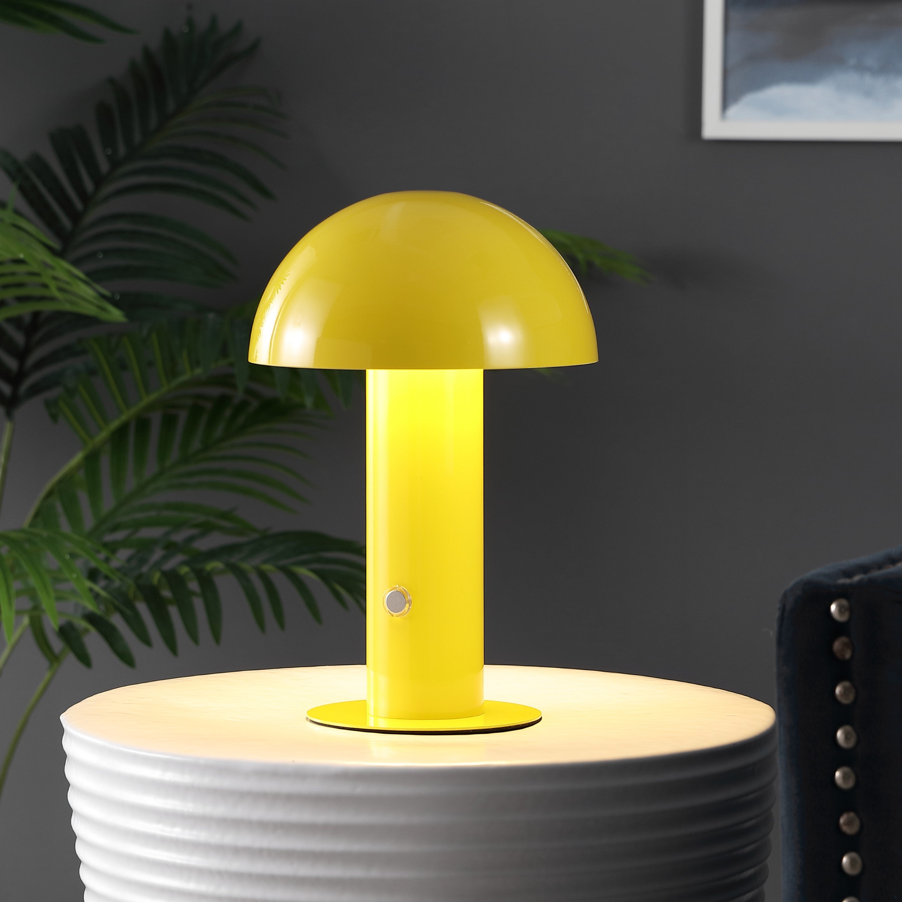 Boletus Contemporary Bohemian Rechargeable/Cordless Iron Integrated Portable LED Mushroom Table Lamp