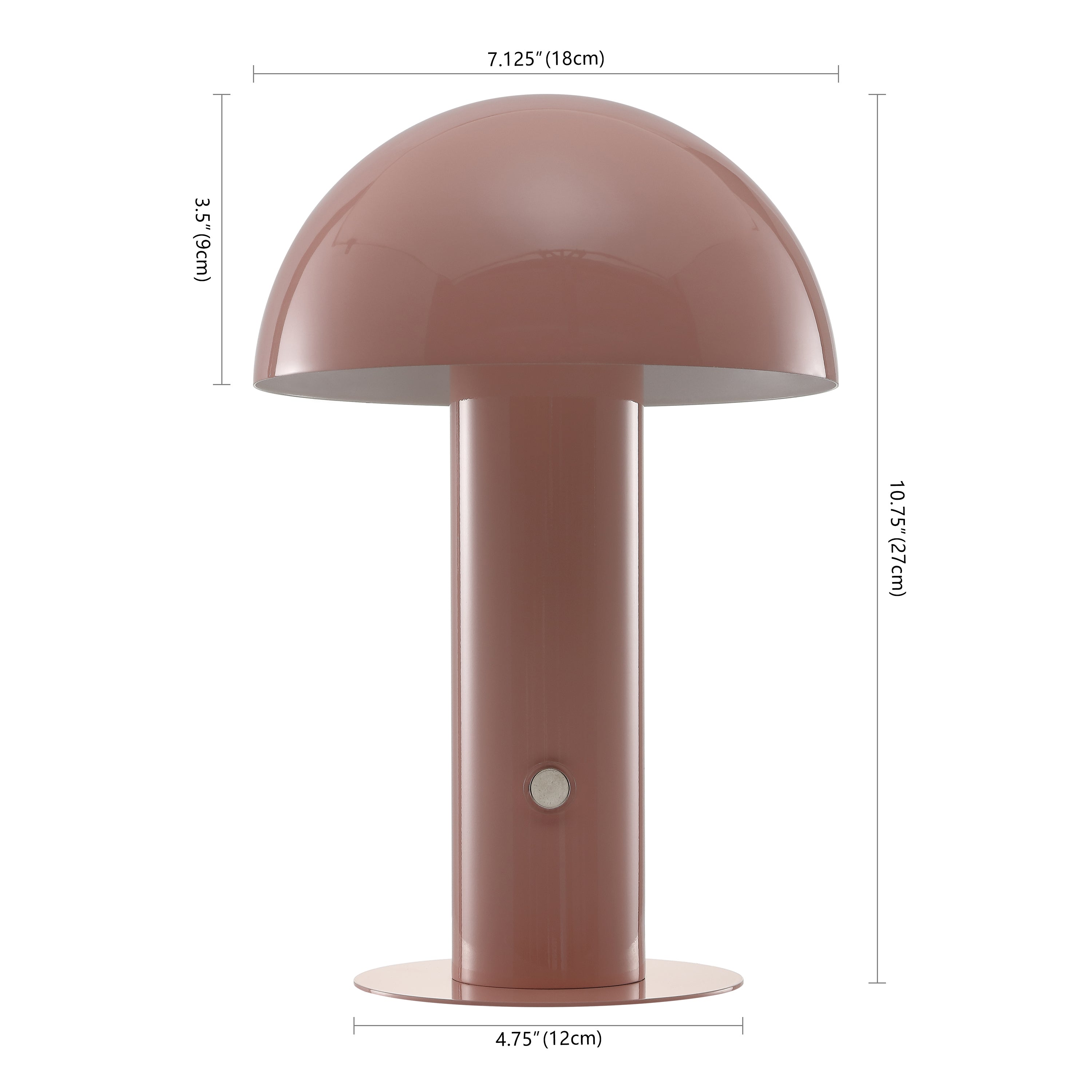 Boletus Contemporary Bohemian Rechargeable/Cordless Iron Integrated Portable LED Mushroom Table Lamp