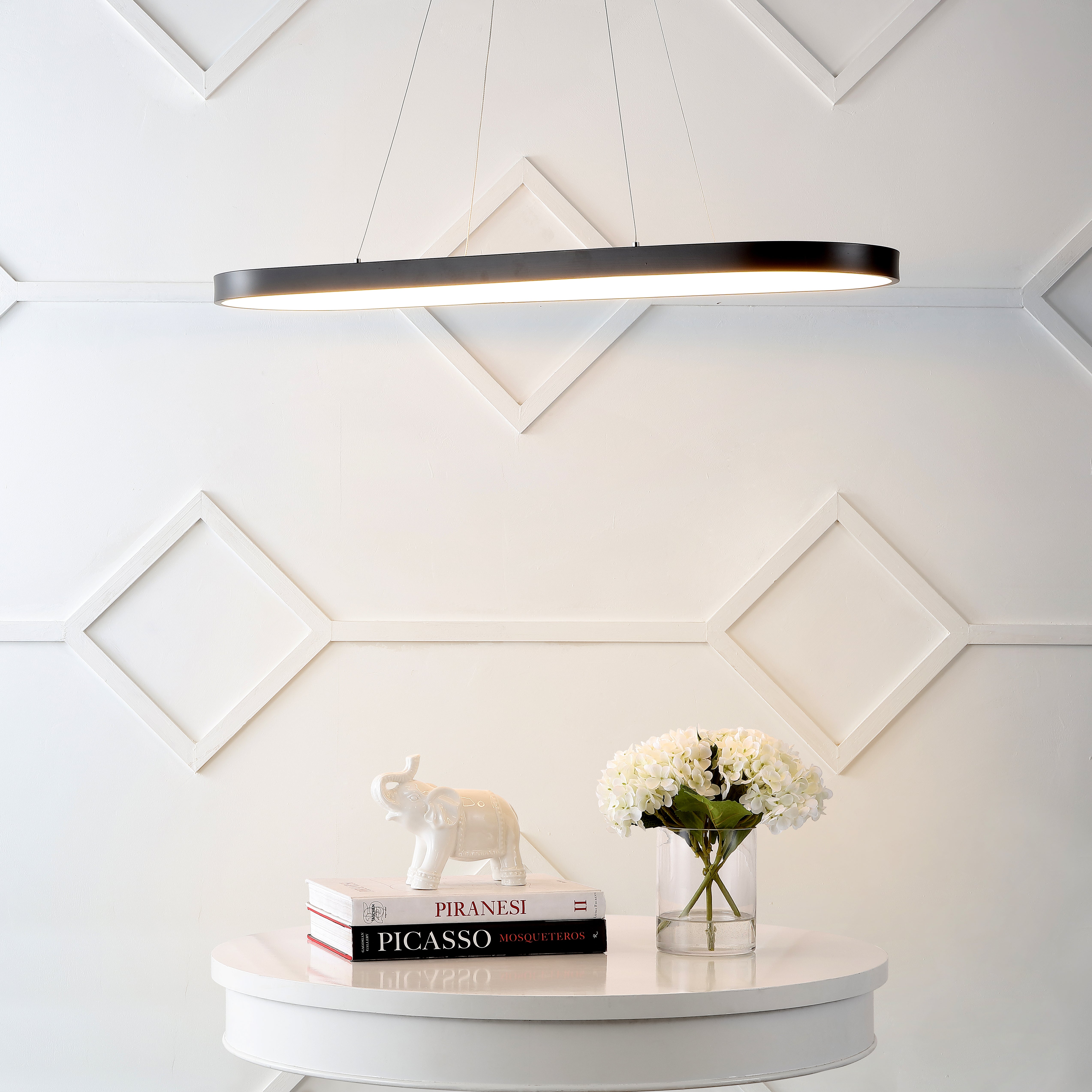 Nolan Modern Bohemian Iron Linear Integrated LED Pendant