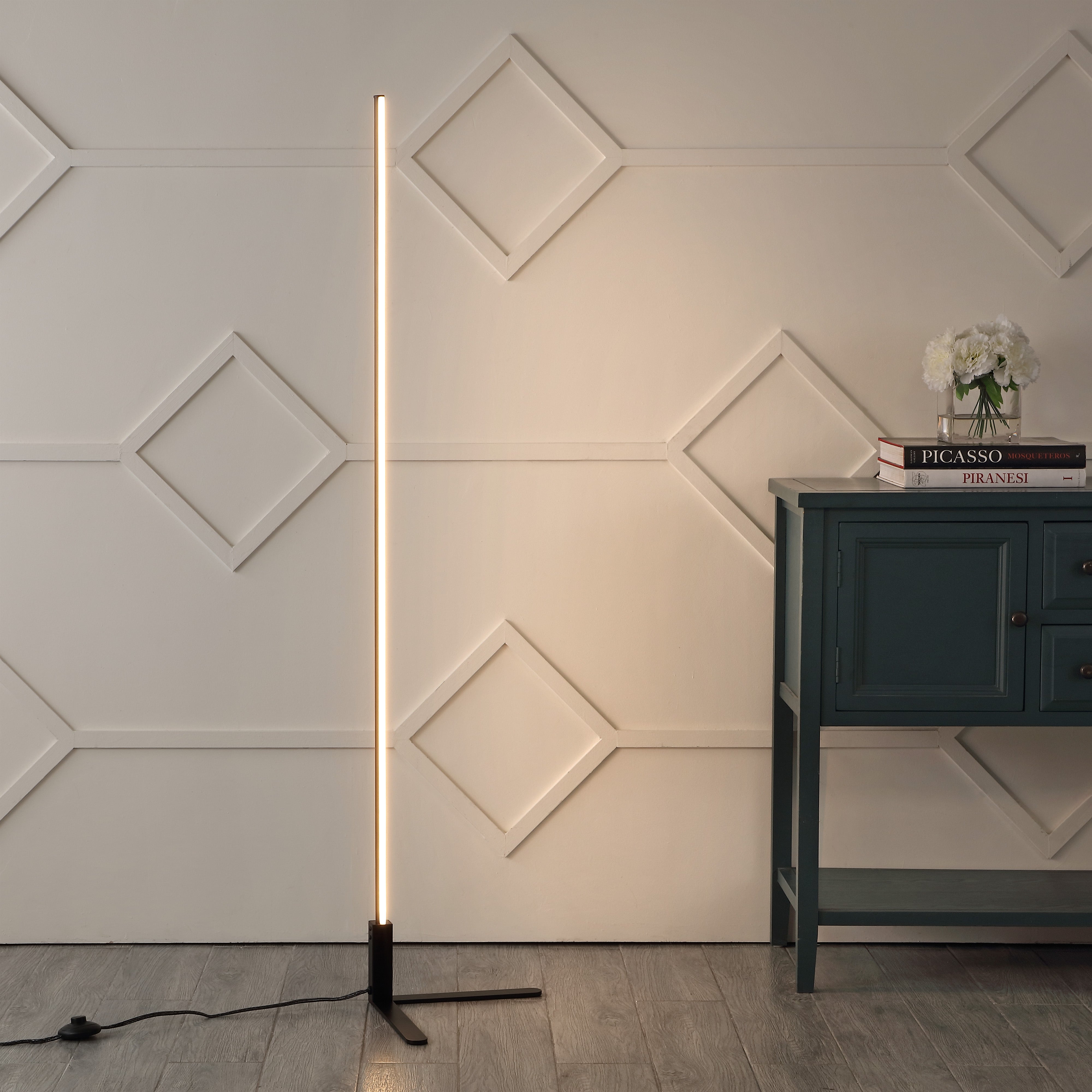 Potts Modern Contemporary Aluminum/Iron Integrated LED Post Floor Lamp