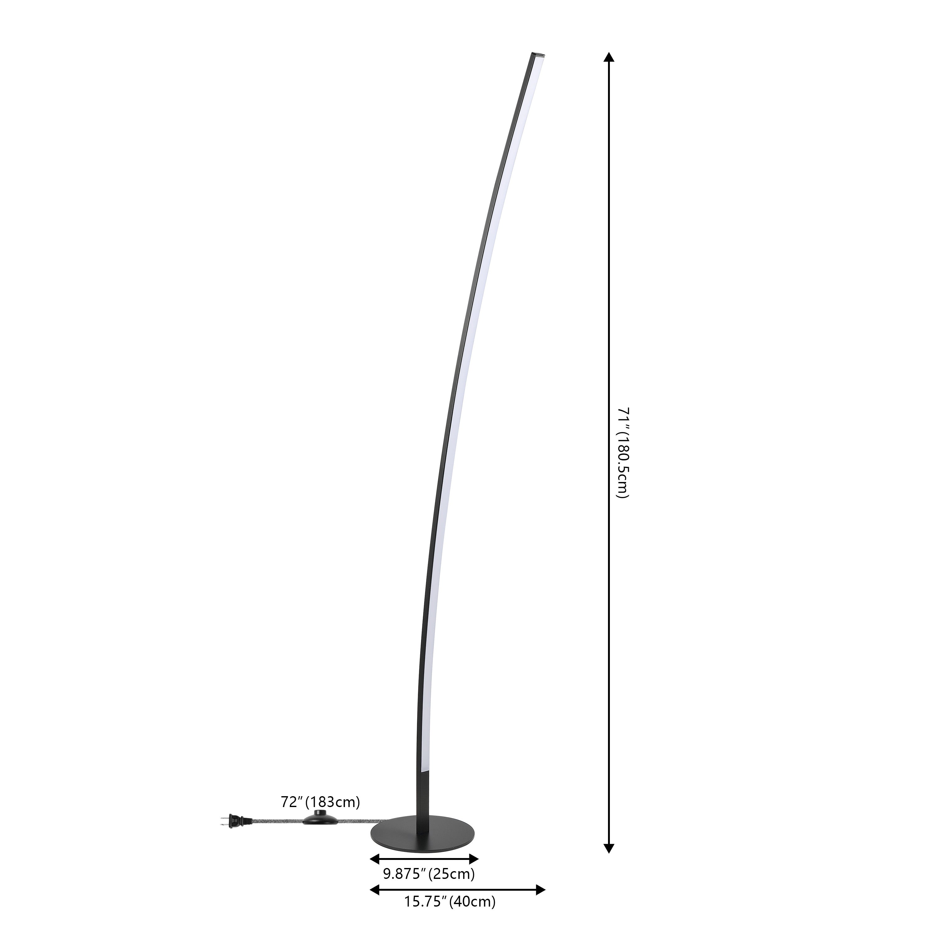 Malthe Modern Contemporary Aluminum/Iron Arc Integrated LED Floor Lamp