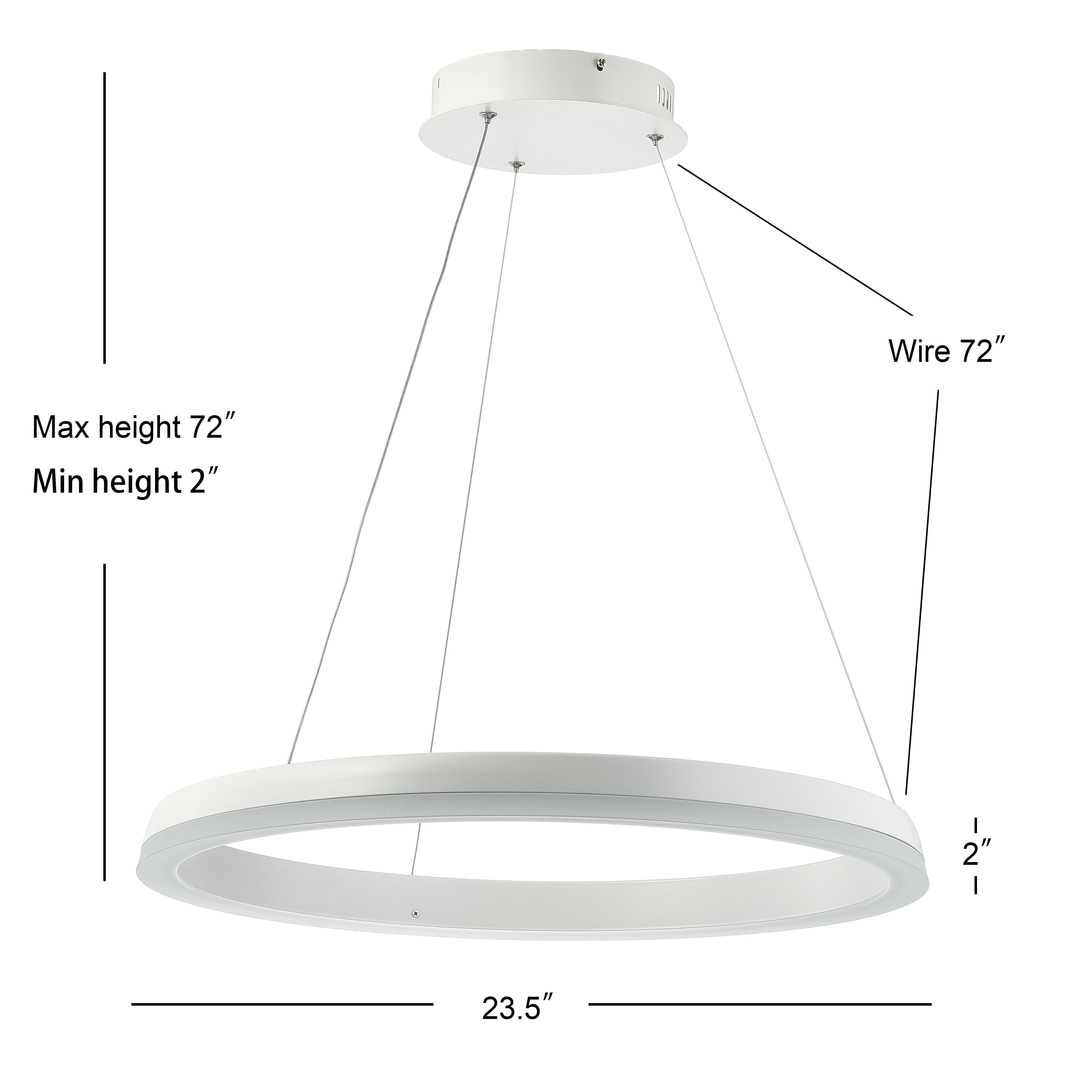 Baxter 1-Light Modern Contemporary Aluminum Integrated LED Hoop Pendant