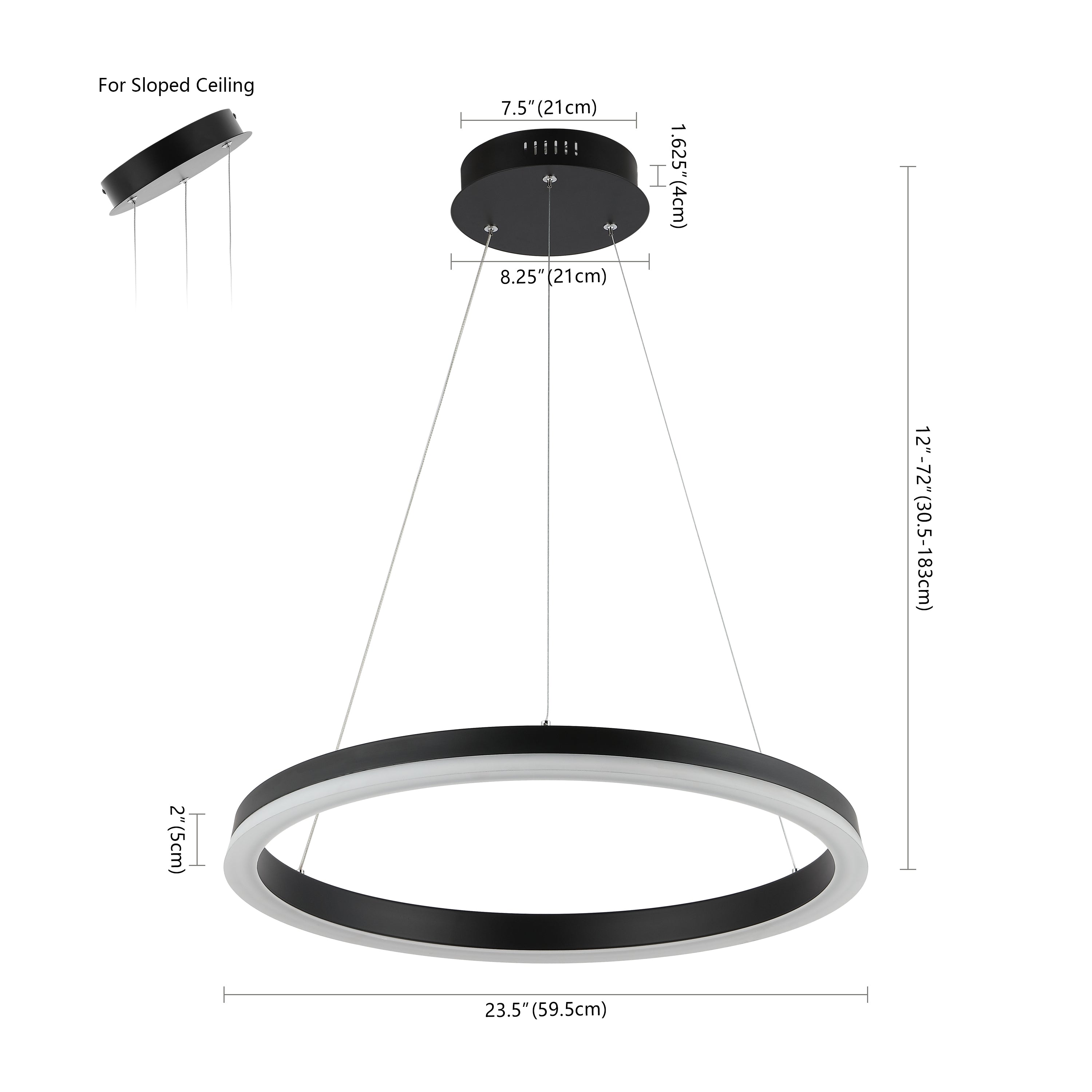 Baxter 1-Light Modern Contemporary Aluminum Integrated LED Hoop Pendant