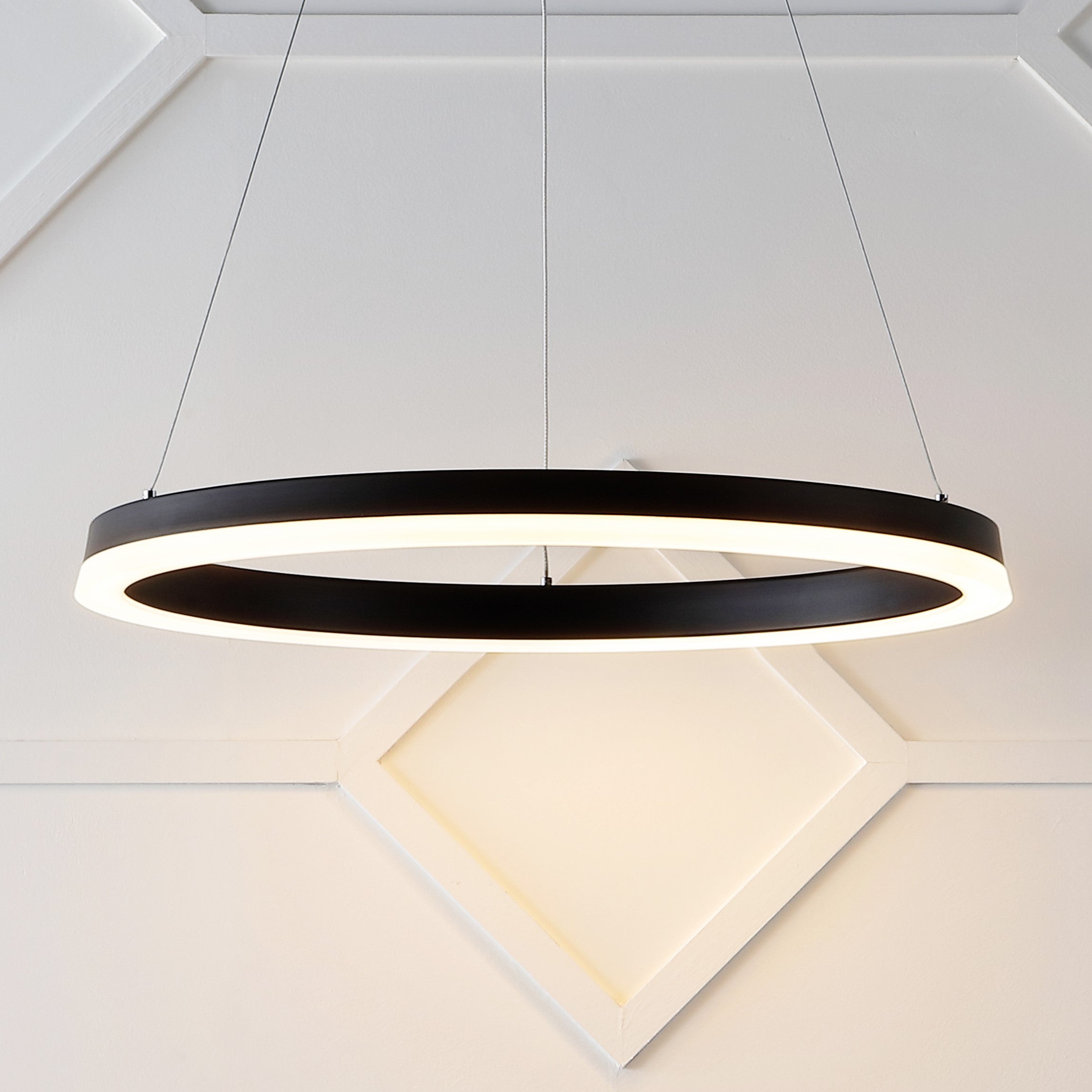 Baxter 1-Light Modern Contemporary Aluminum Integrated LED Hoop Pendant