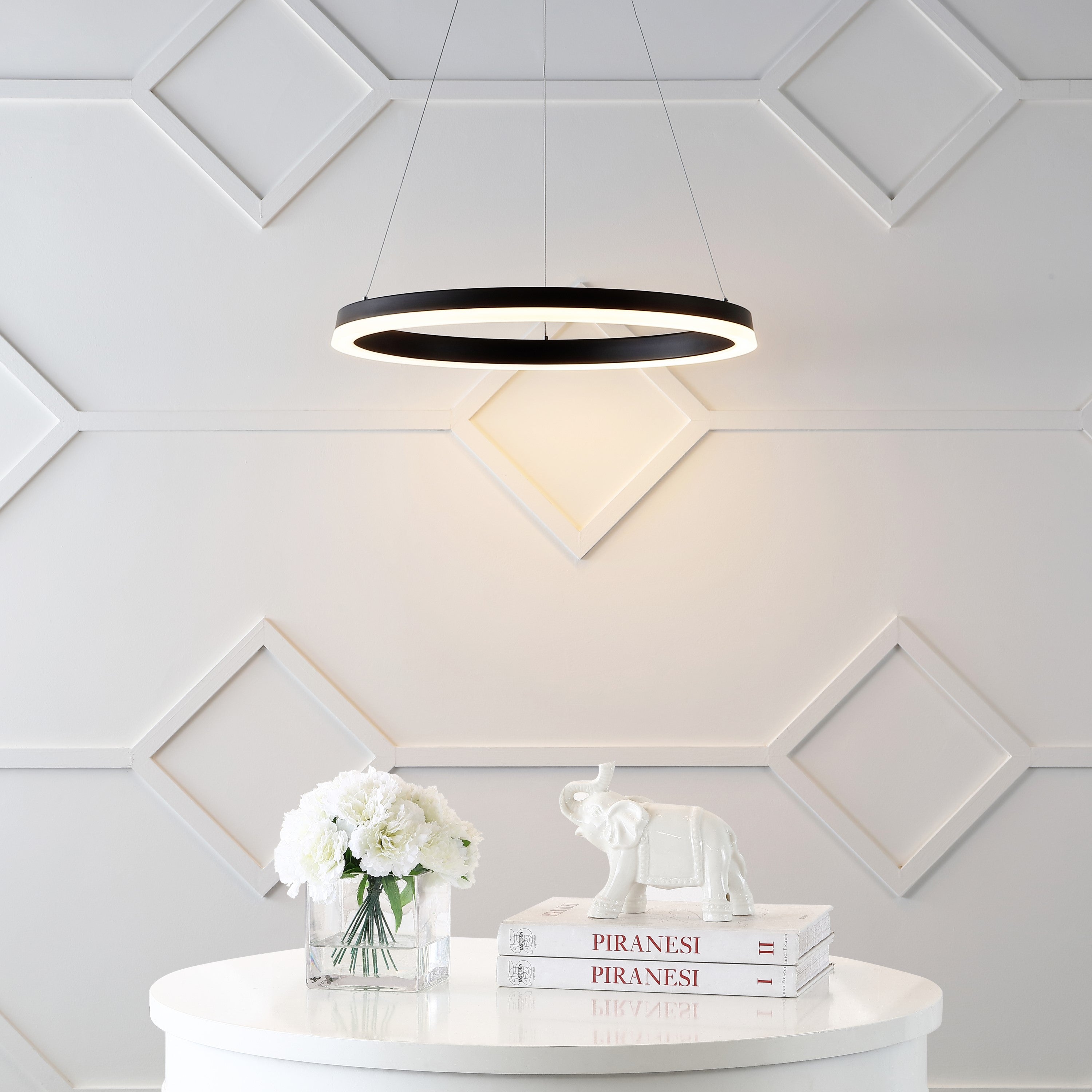 Baxter 1-Light Modern Contemporary Aluminum Integrated LED Hoop Pendant