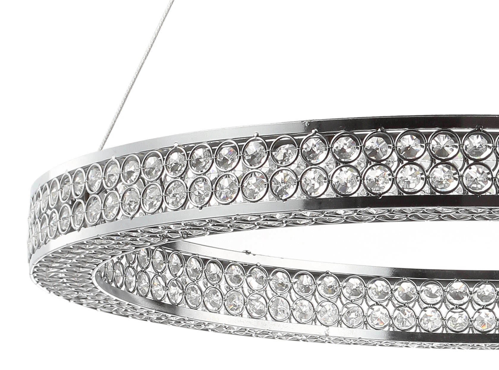 Benton Round Integrated LED Crystal/Metal Pendant