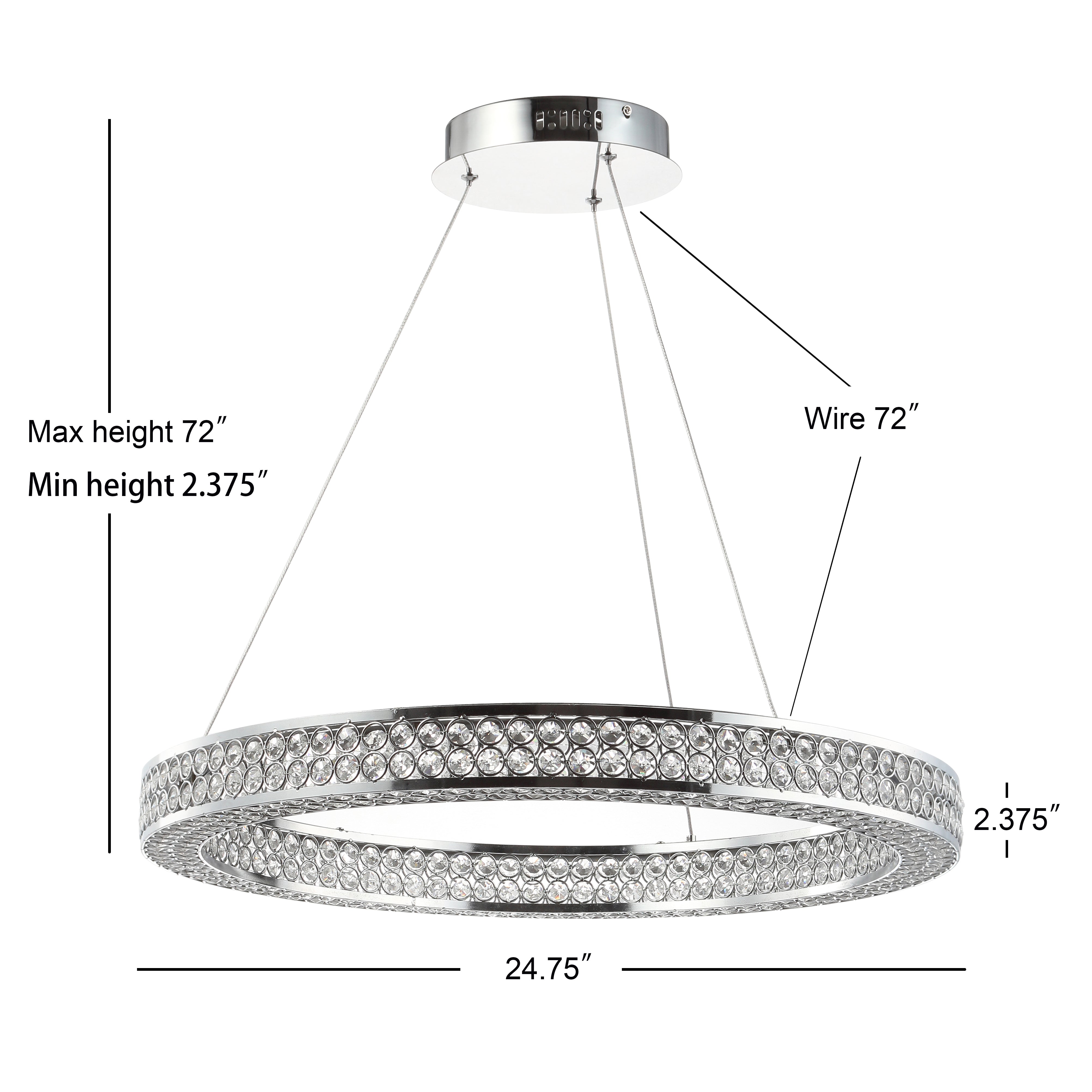 Benton Round Integrated LED Crystal/Metal Pendant