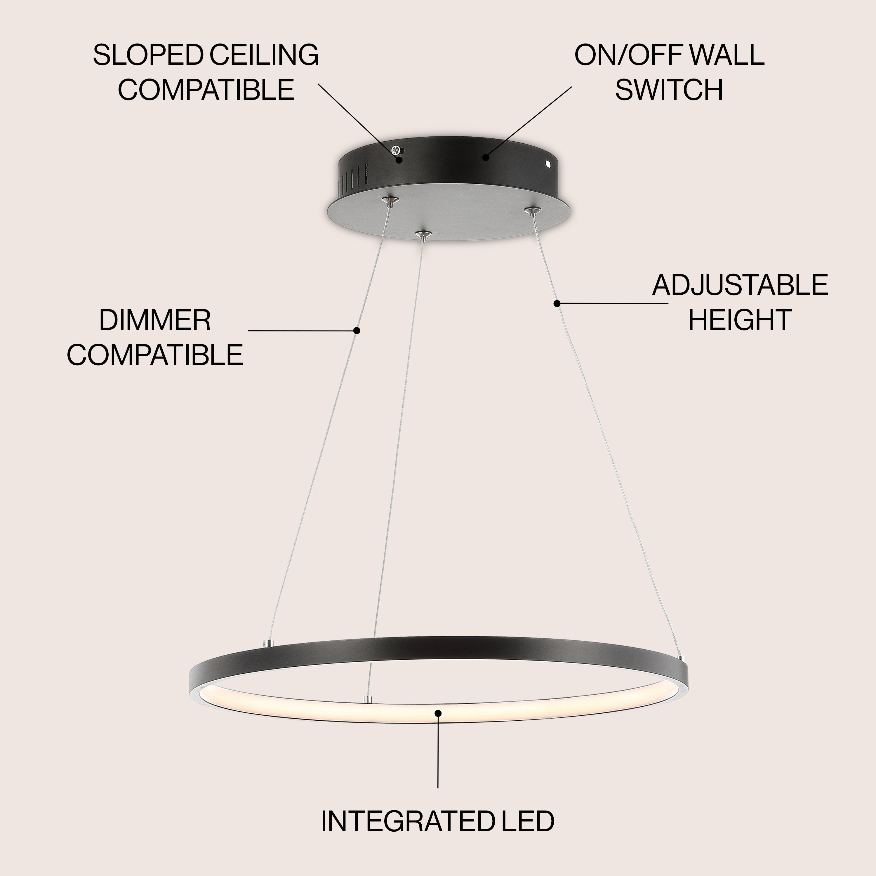 Bradley Round Integrated LED Metal Pendant